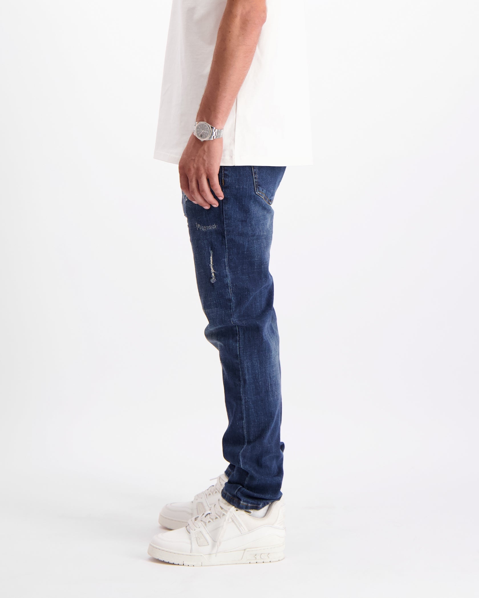 FADED SLIM DENIM | Dark Blue