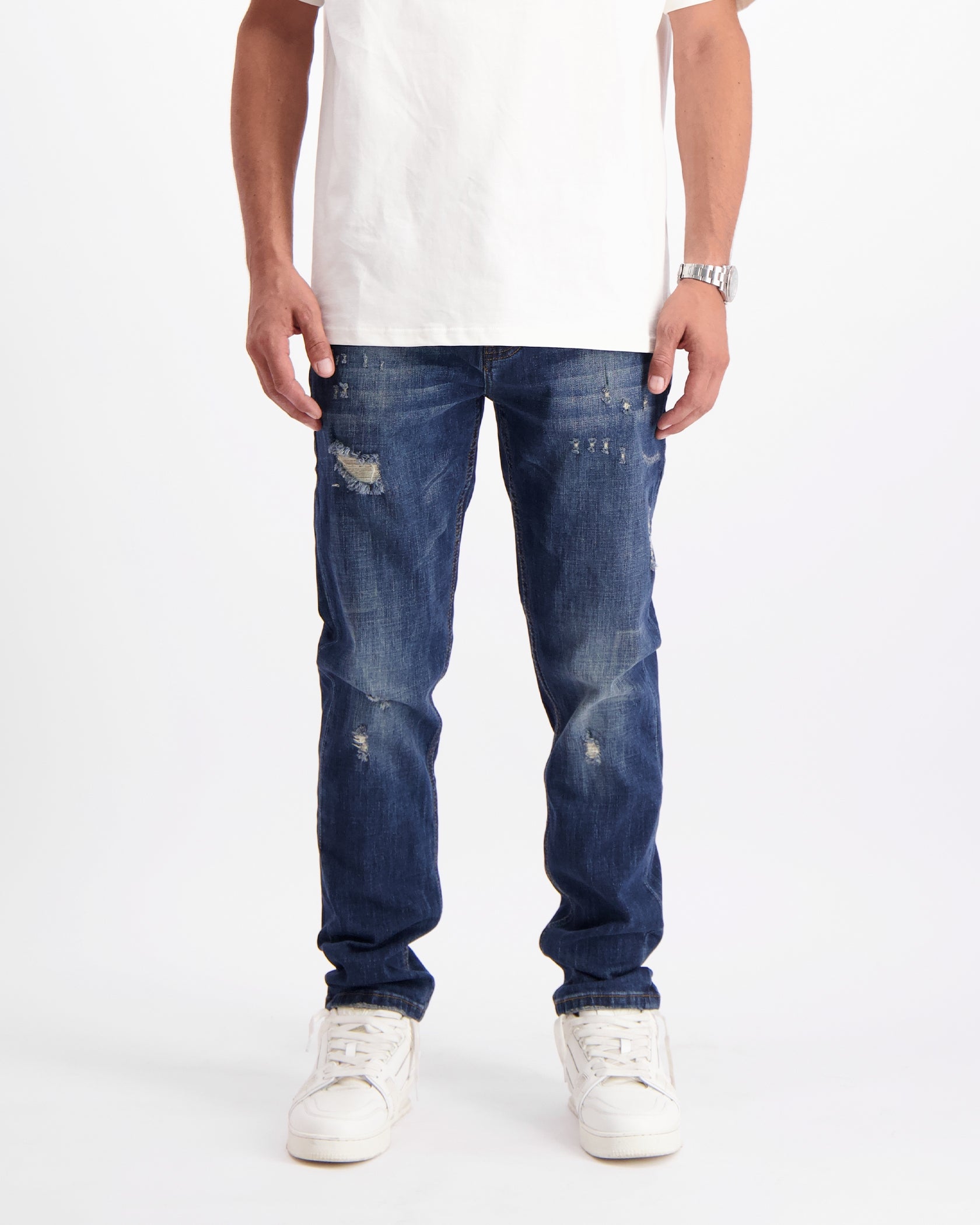 FADED SLIM DENIM | Dark Blue