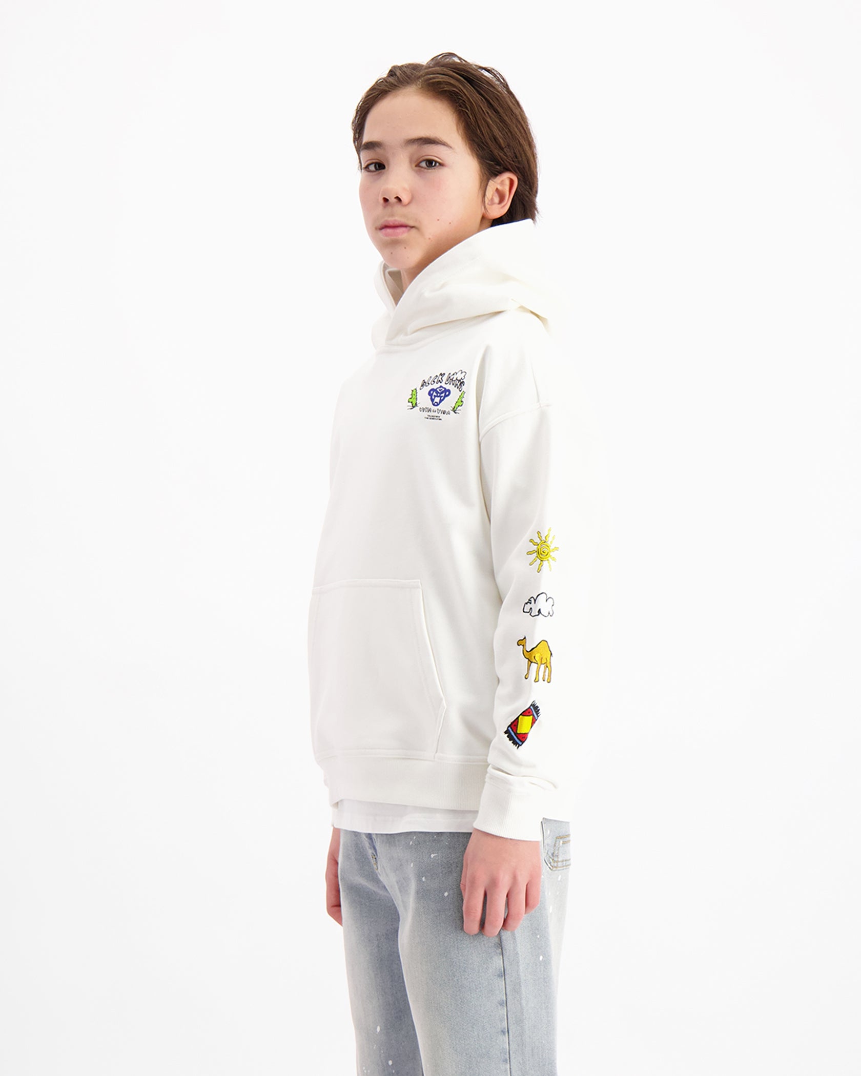 KIDS CRAYON HOODIE | White