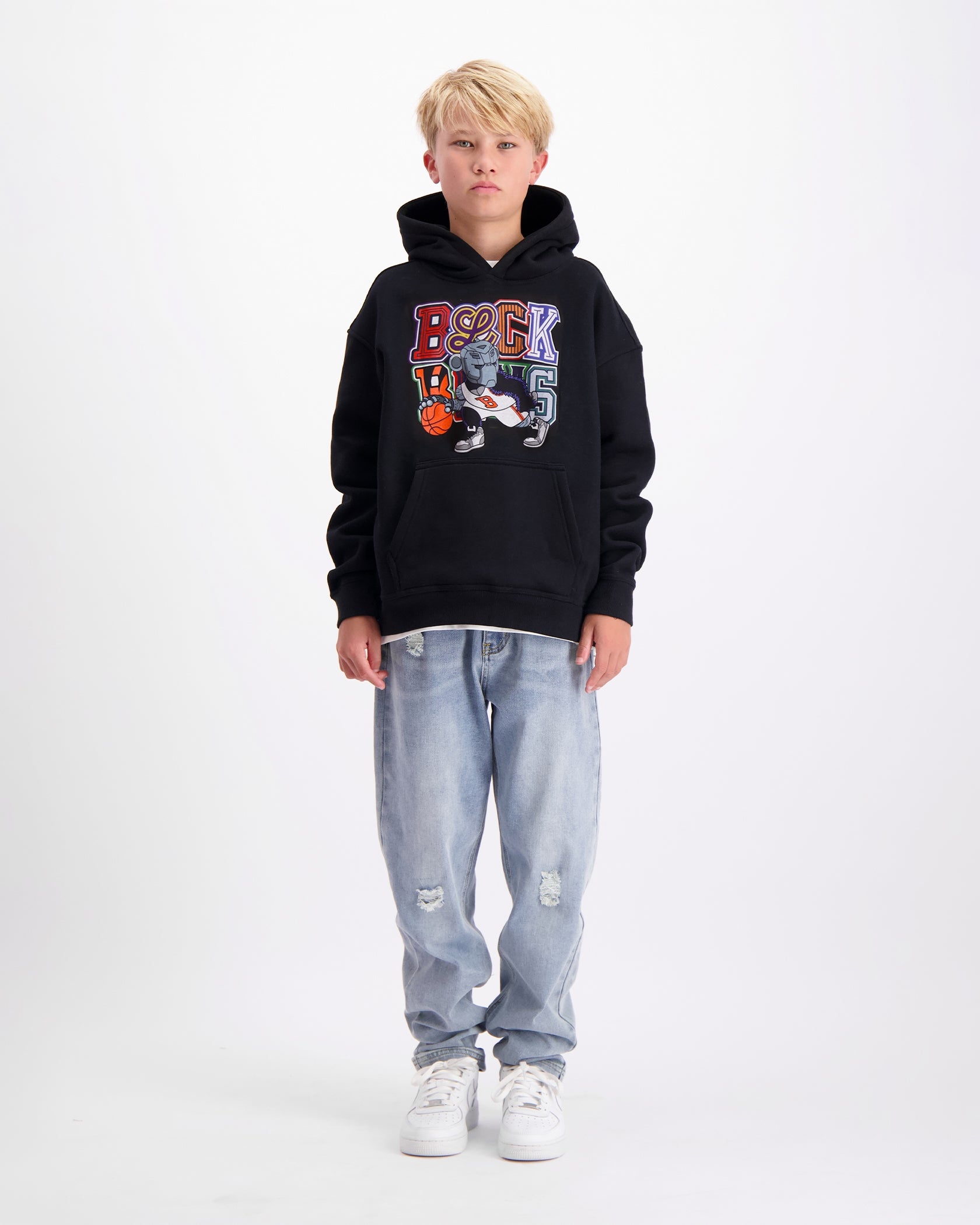 KIDS DRIBBLE HOODIE | Black