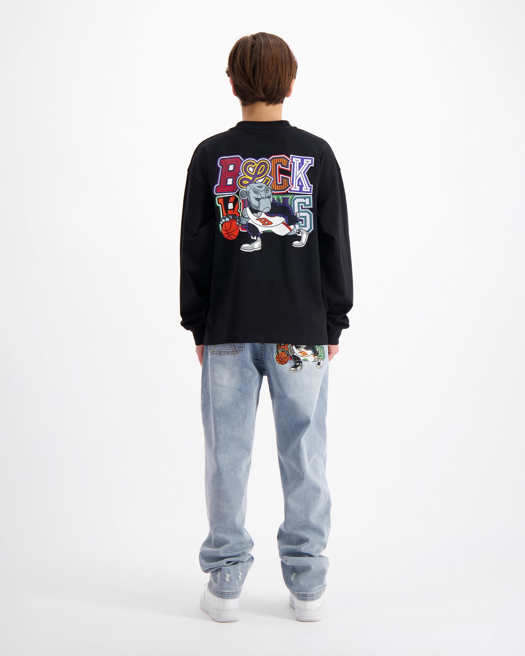 KIDS DRIBBLE LONGSLEEVE T-SHIRT | Black
