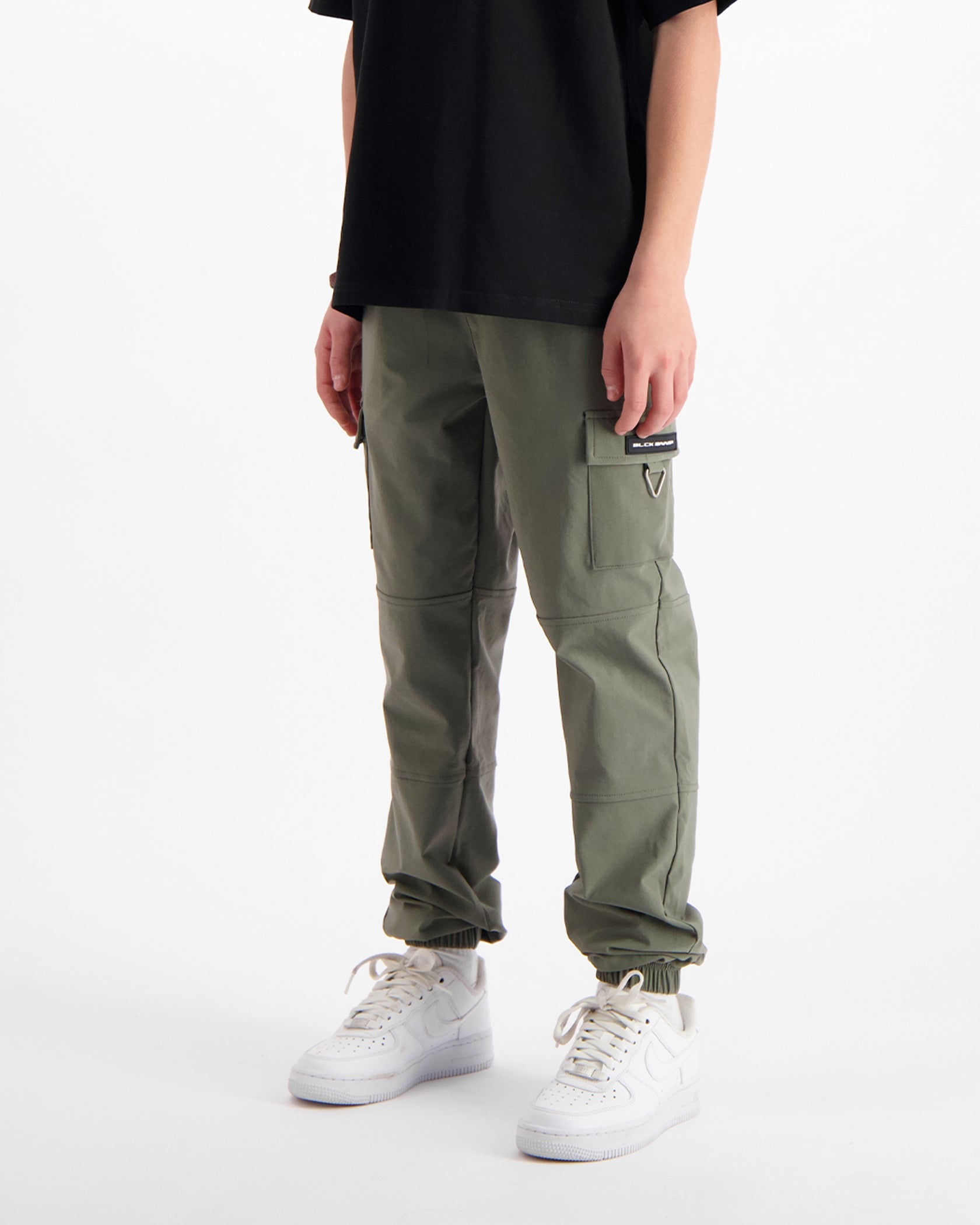 KIDS PLATE CARGO PANTS | Green