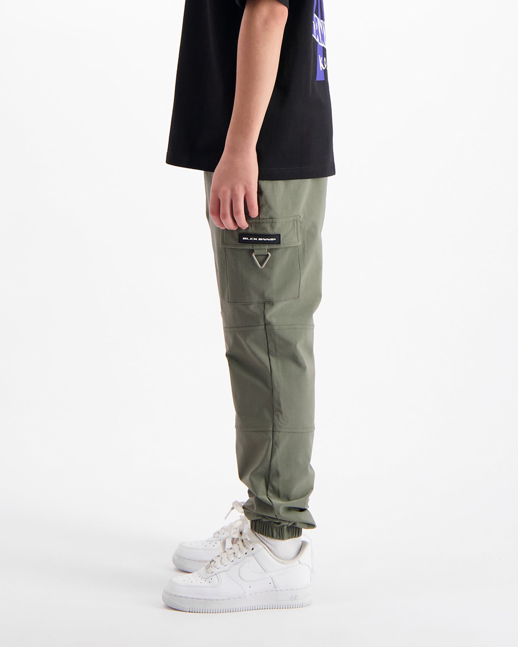 KIDS PLATE CARGO PANTS | Green