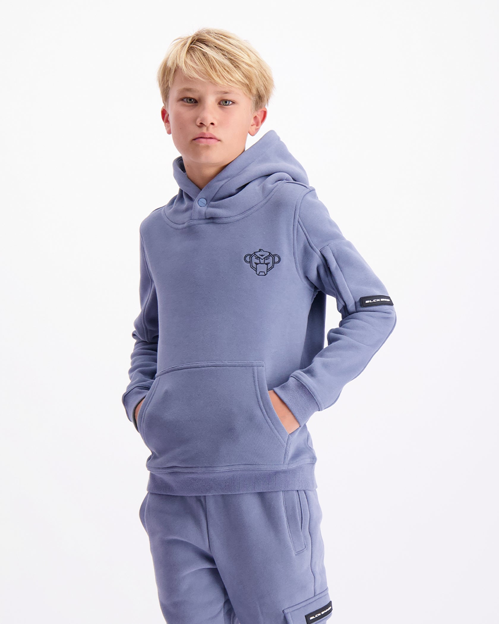KIDS PLATE HOODIE | Blue