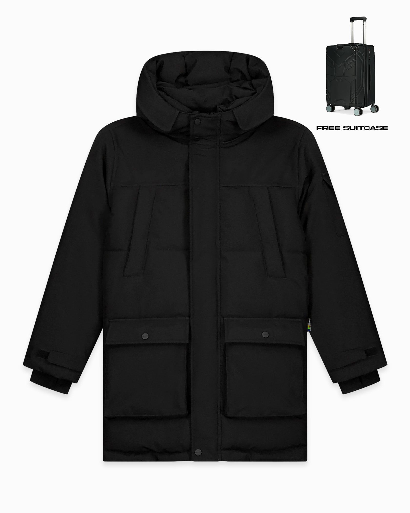 KIDS PLATE PARKA JACKET | Black