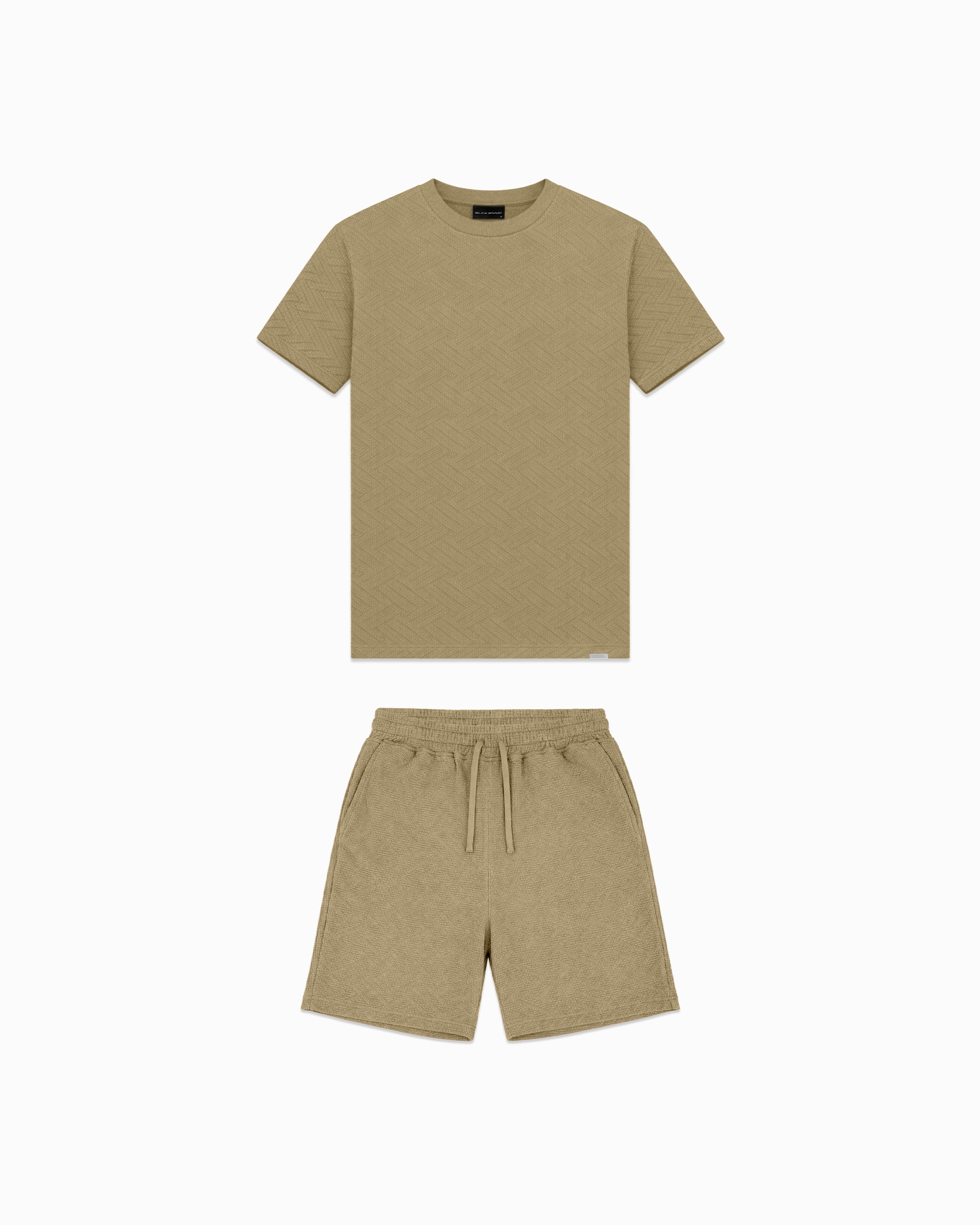 GEBREIDE TWINSET Zandkleur