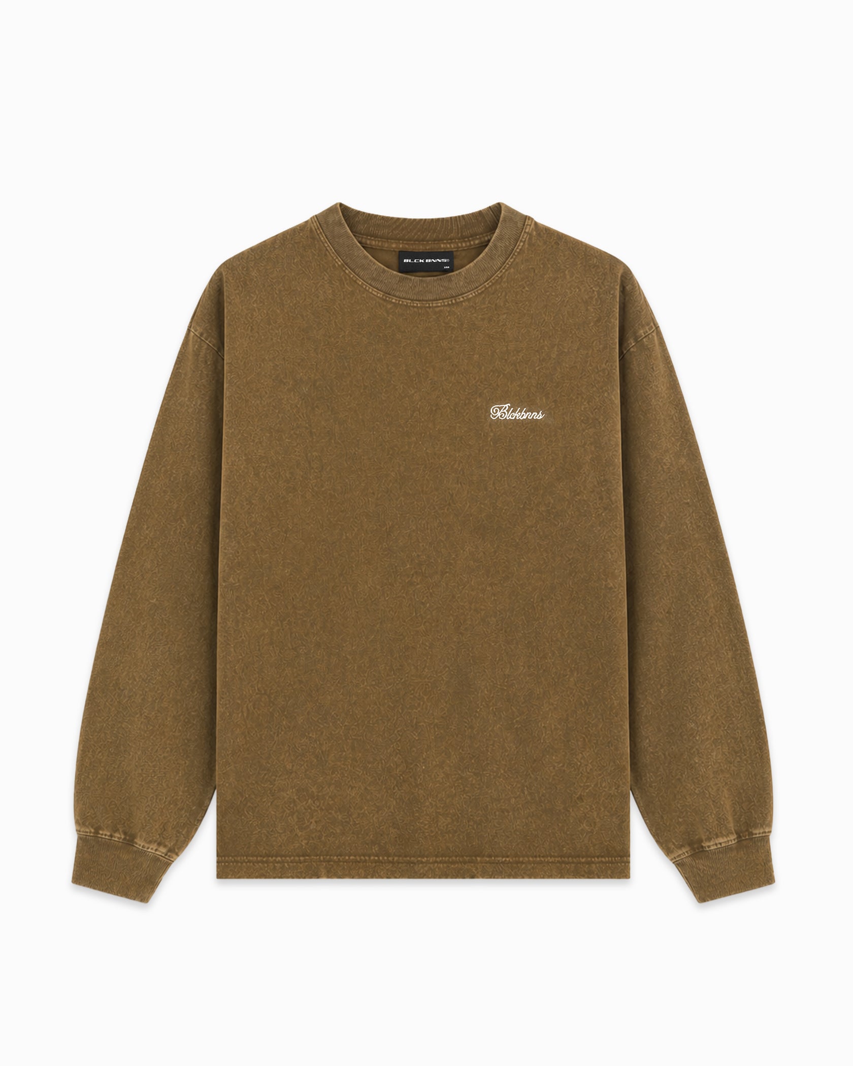 SCRIPT-SHIRT MET LANGE MOUWEN | Bruin