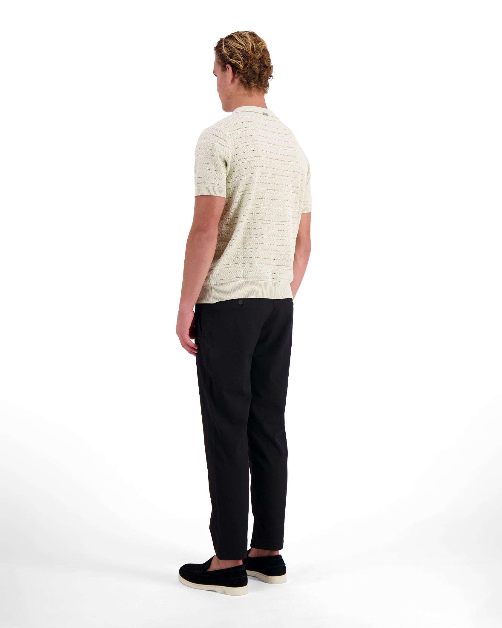 TEXTURED ZIP POLO | Grey