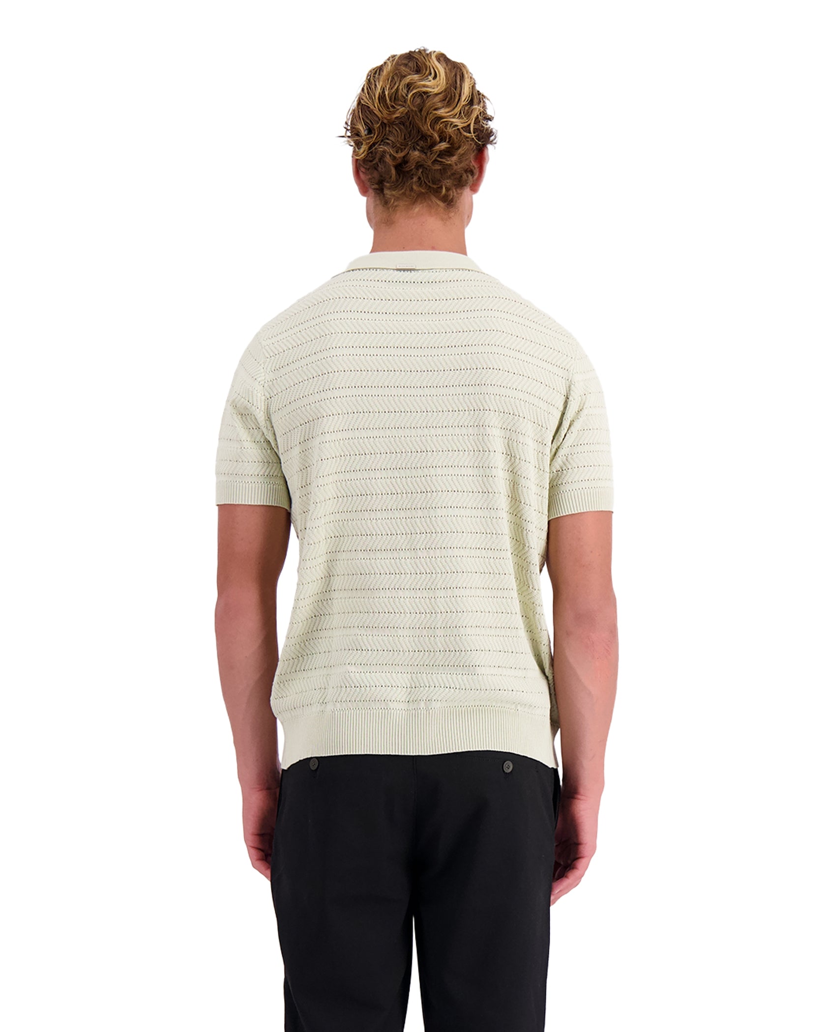 TEXTURED ZIP POLO | Grey