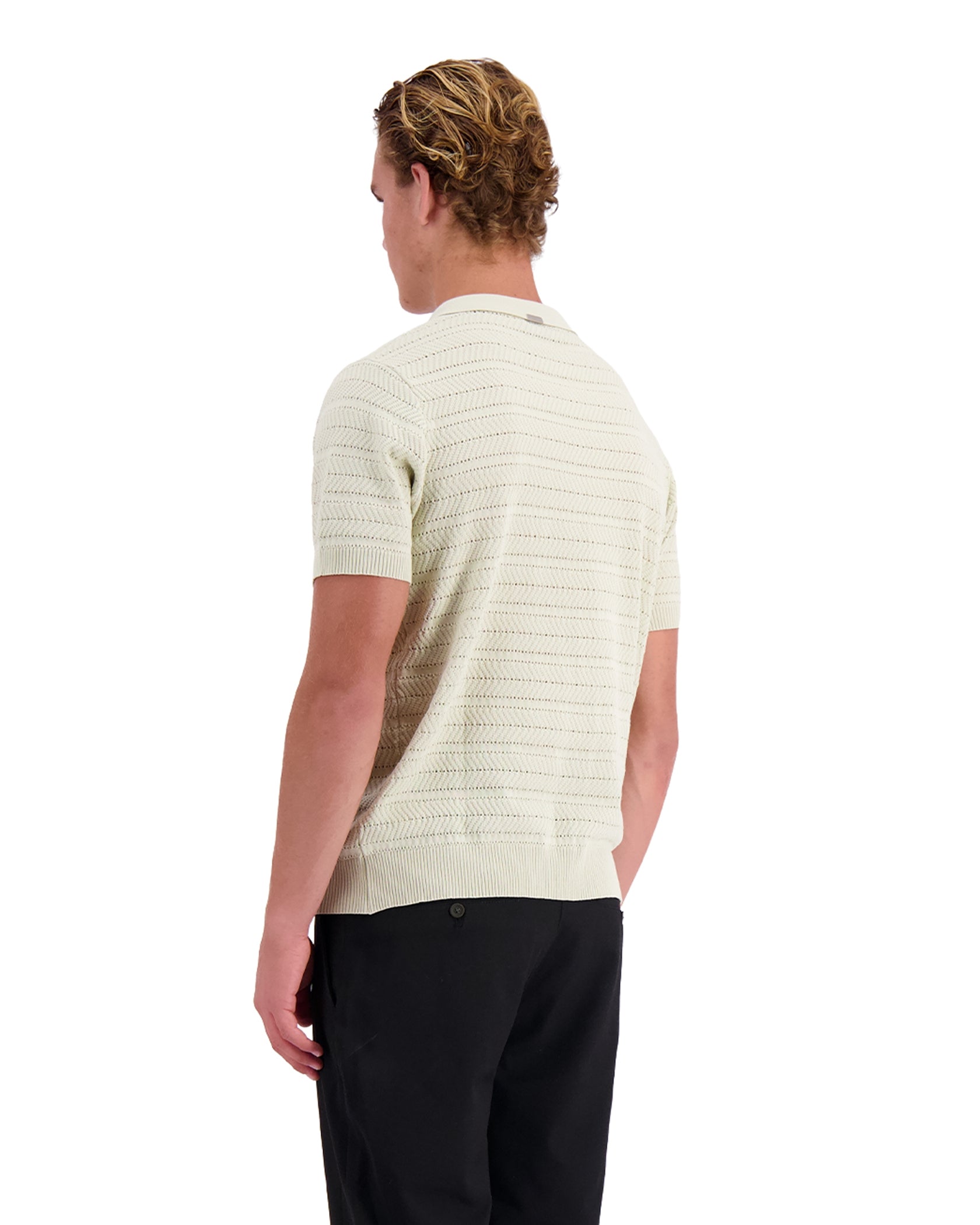 TEXTURED ZIP POLO | Grey