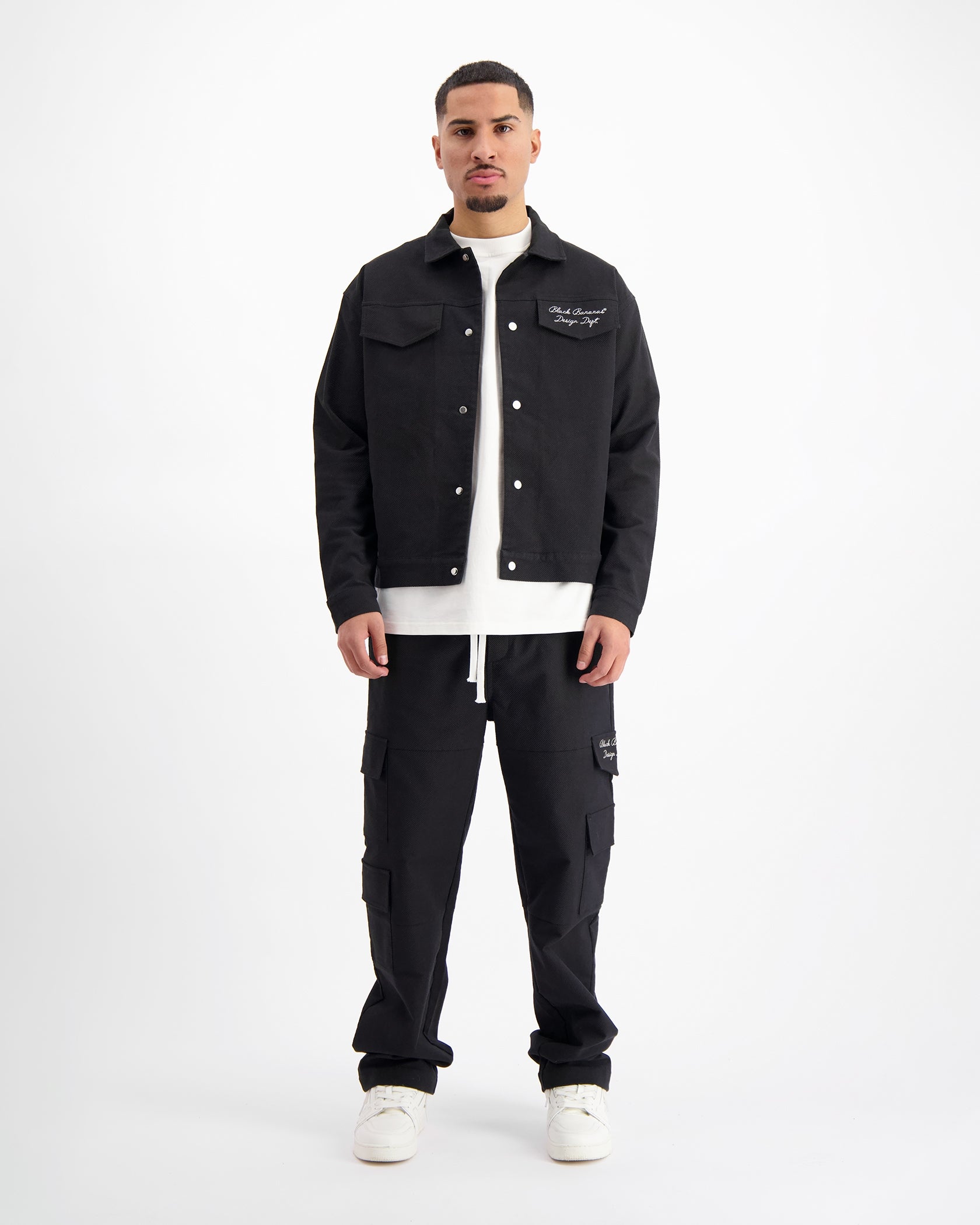 TWILL RIPPED JACKET | Black