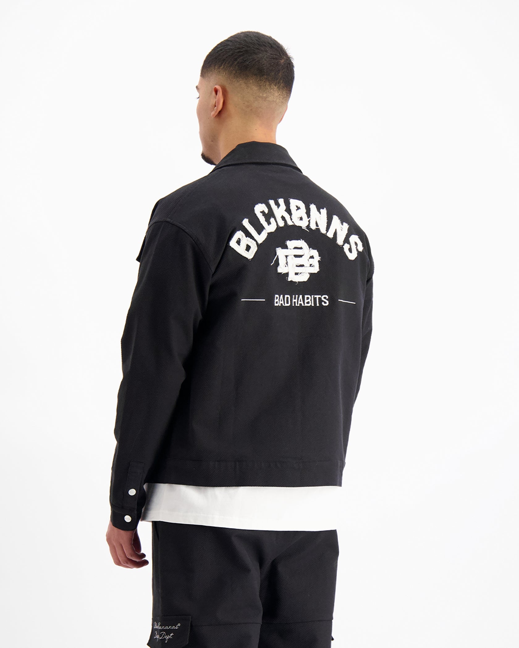 TWILL RIPPED JACKET | Black