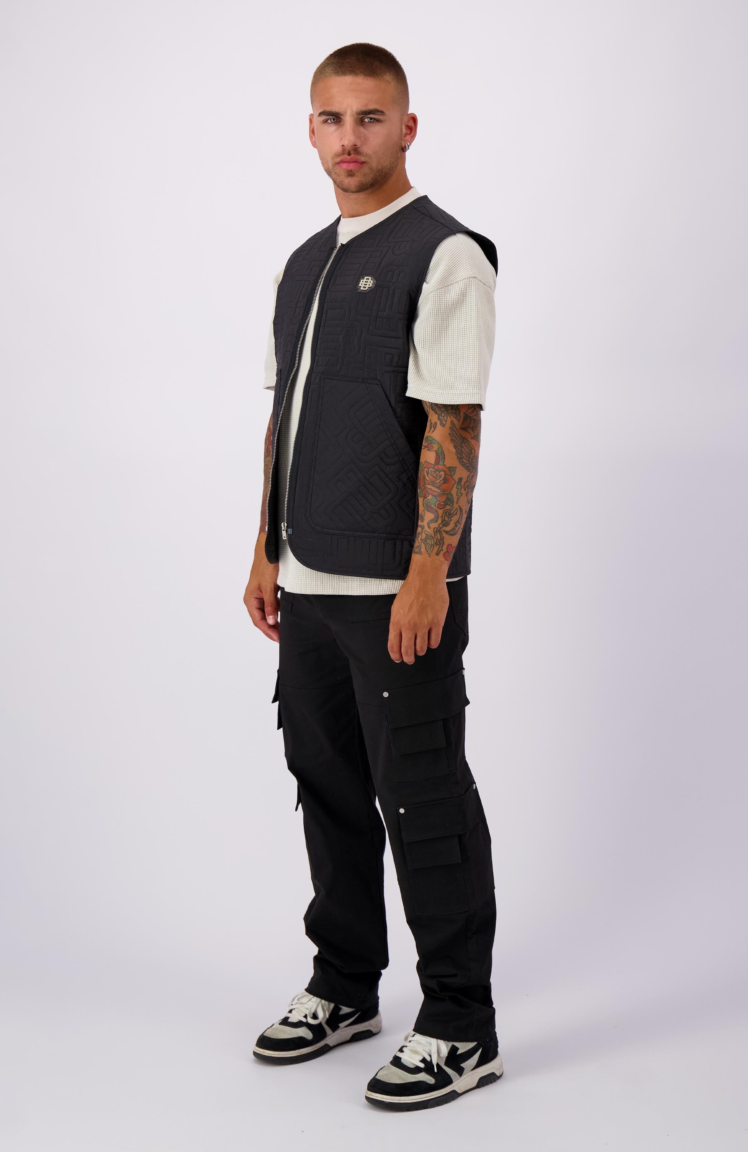 MONOGRAM QUILTED VEST | Black