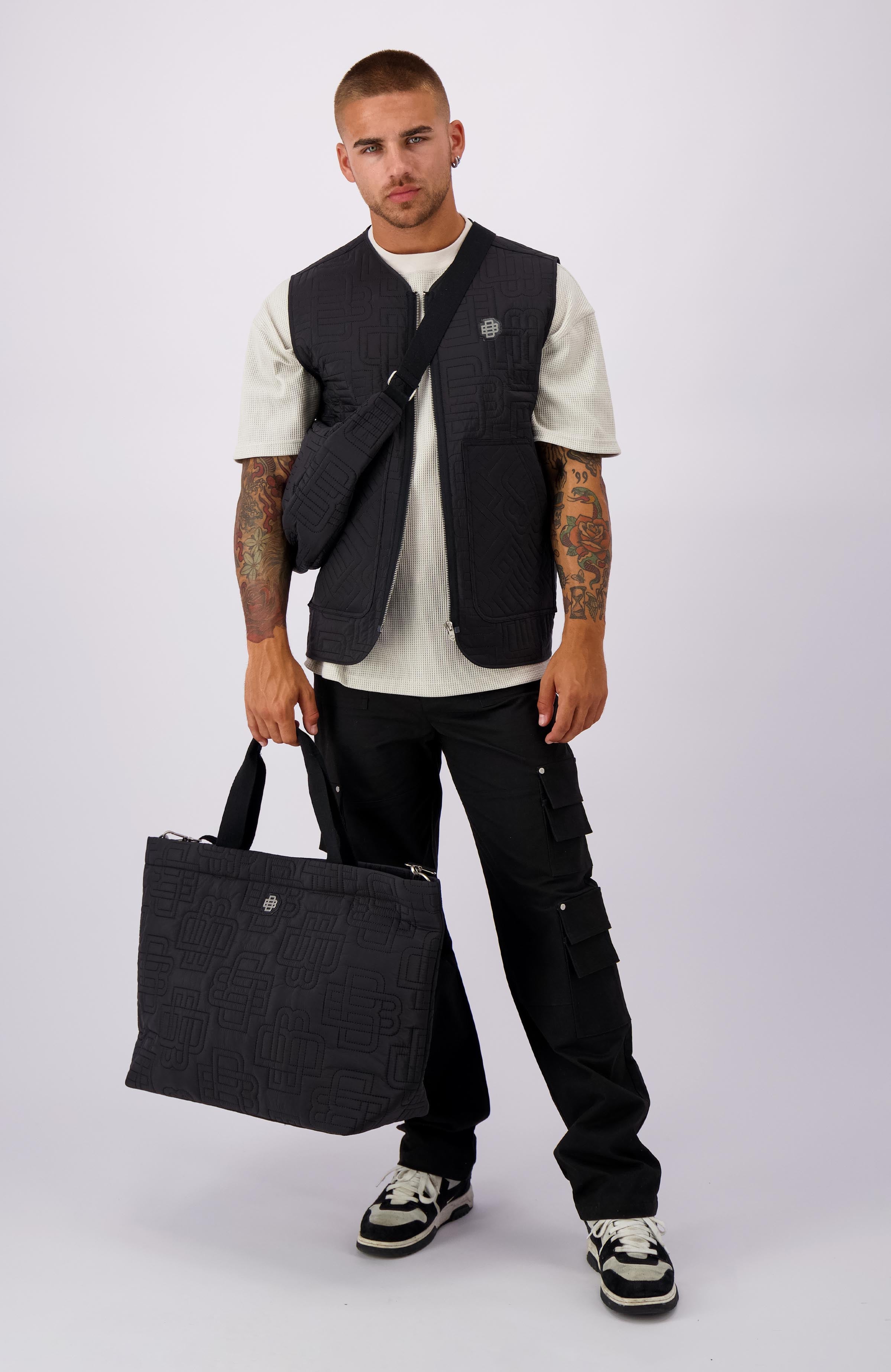 MONOGRAM QUILTED VEST | Black