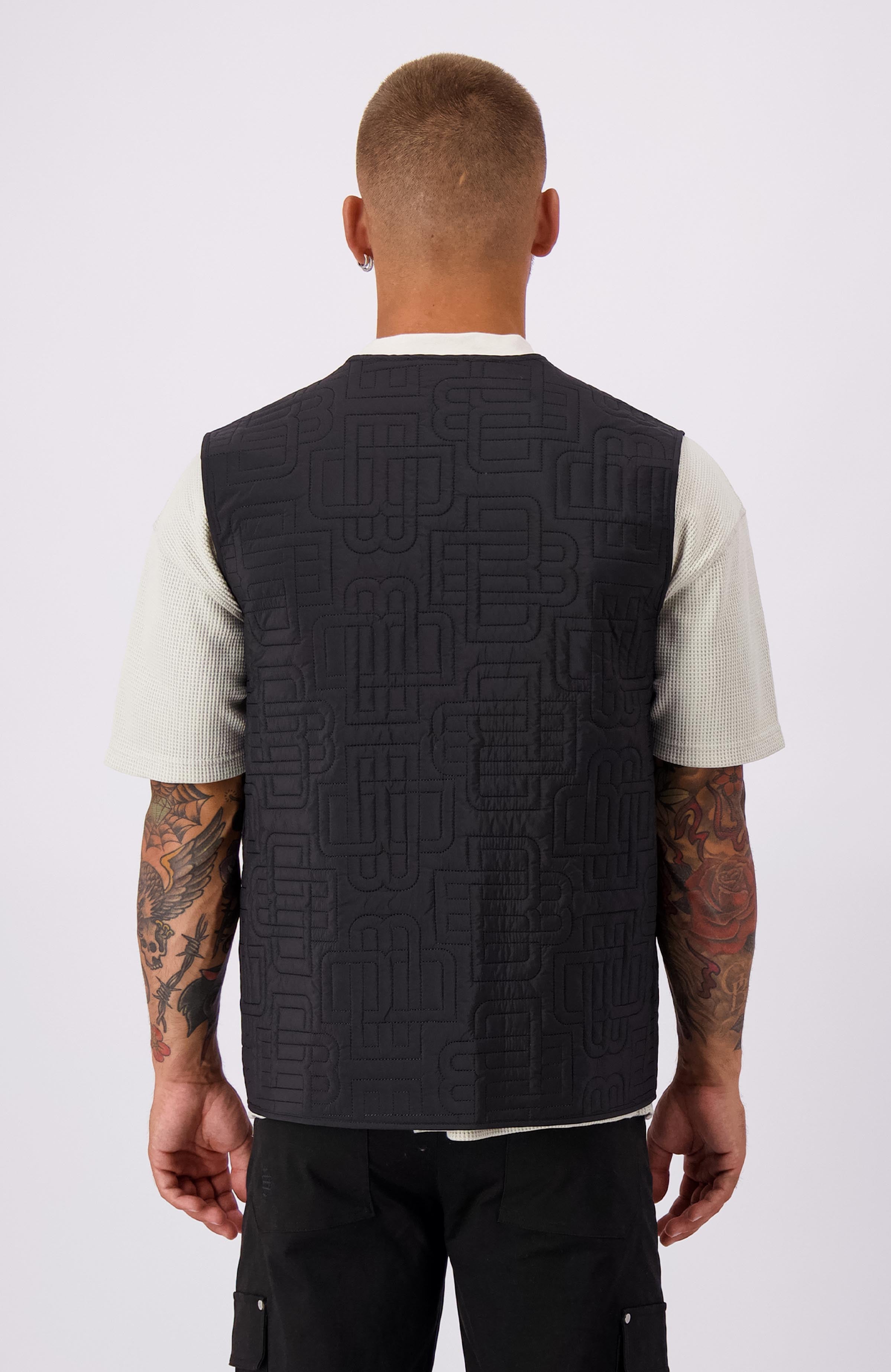 MONOGRAM QUILTED VEST | Black