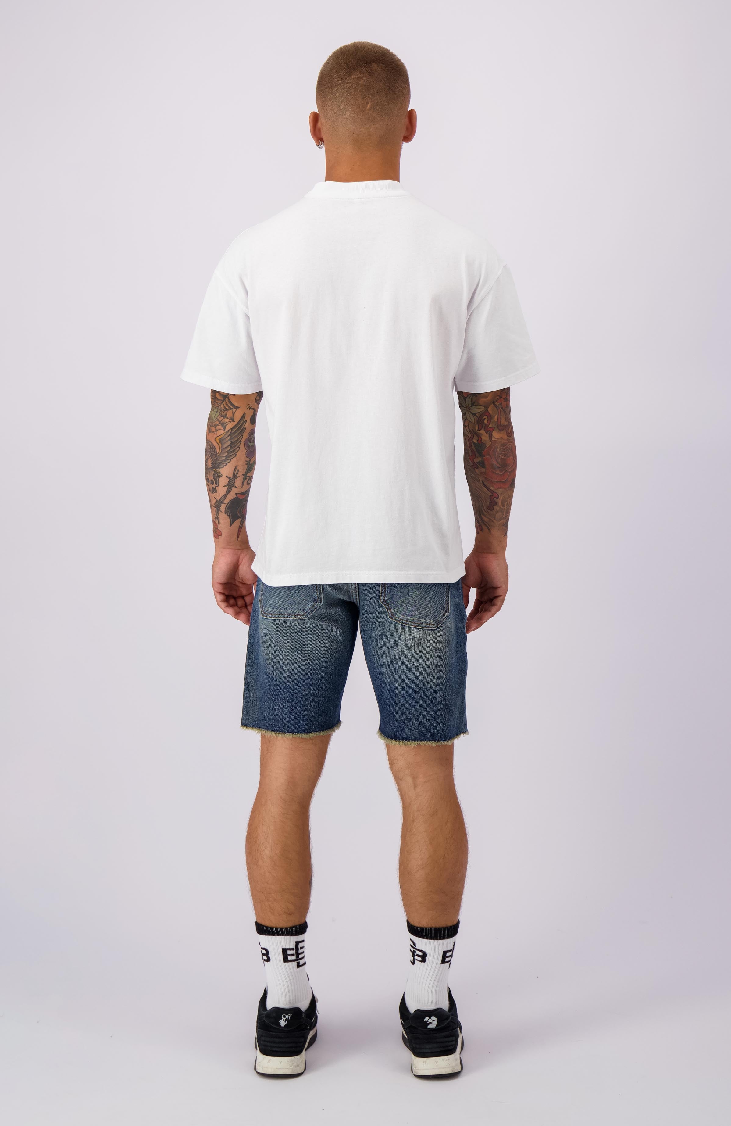 CUT OFF  DENIM SHORTS | Dark Blue