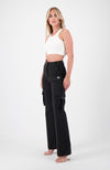 BELTED CARGO PANTS | Black