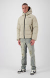 BLOCK PUFFER JACKET | Sand