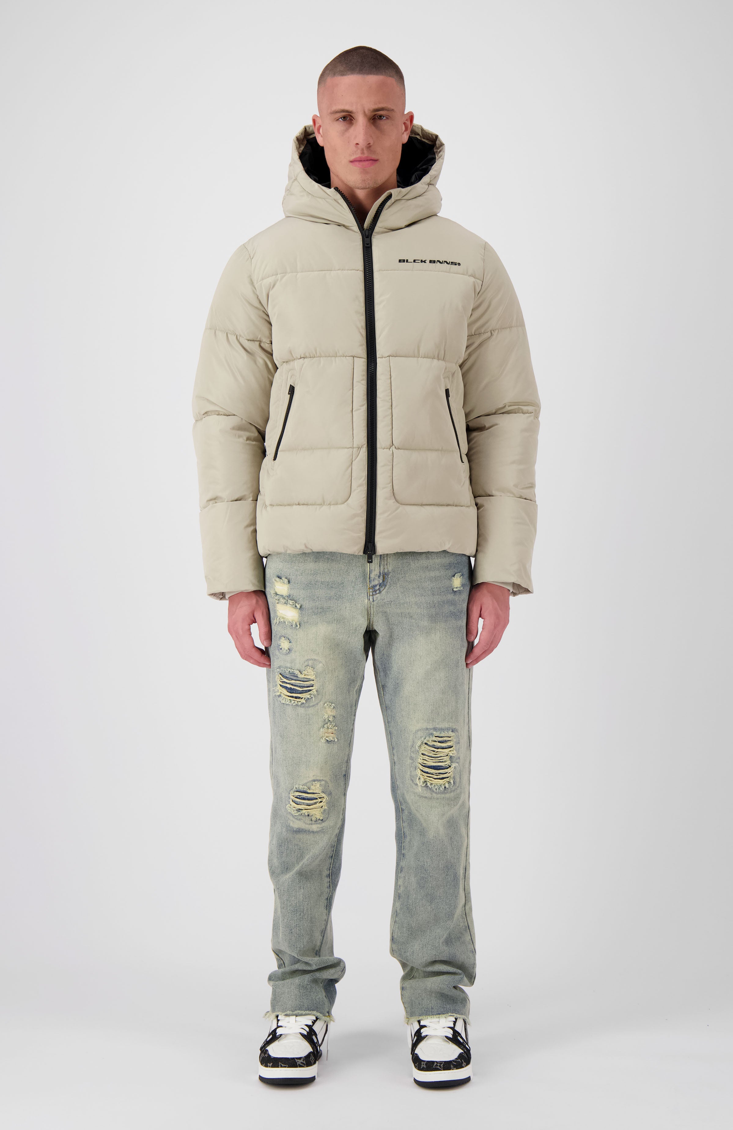 BLOCK PUFFER JACKET | Zand