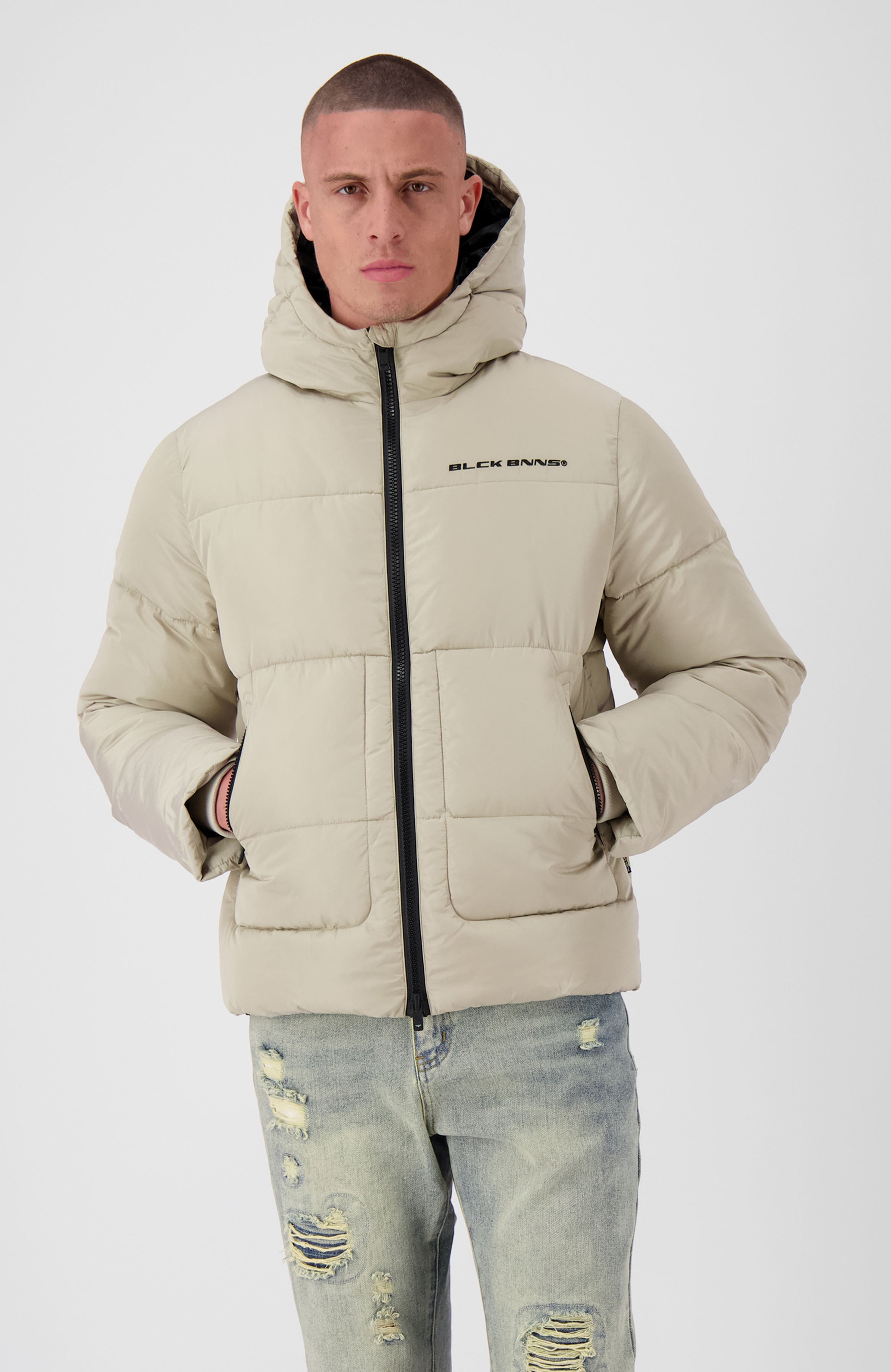 BLOCK PUFFER JACKET | Zand