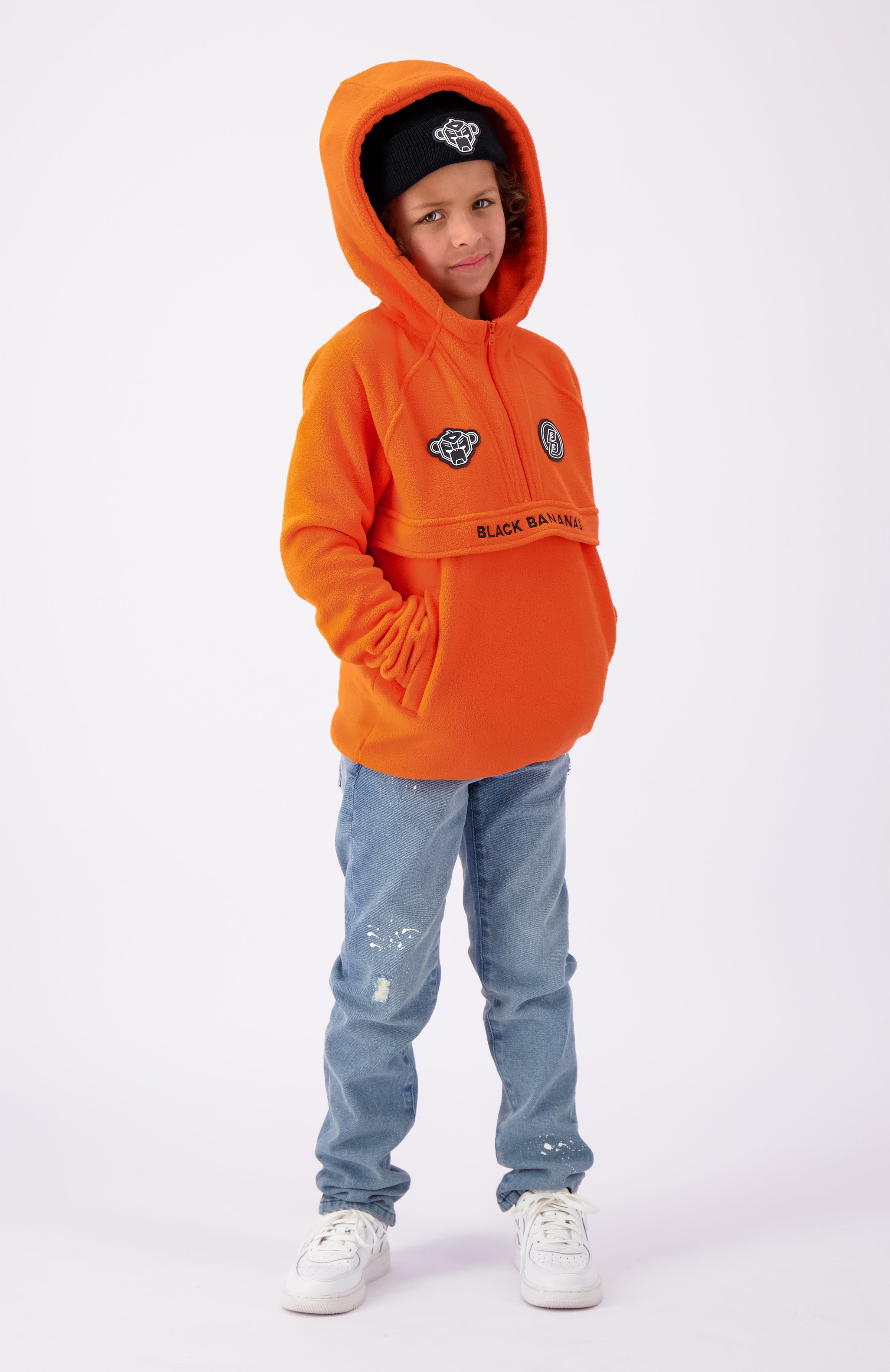 JR ANORAK FLEECE HOODY | Orange