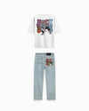 KIDS DRIBBLE T-SHIRT SET | White
