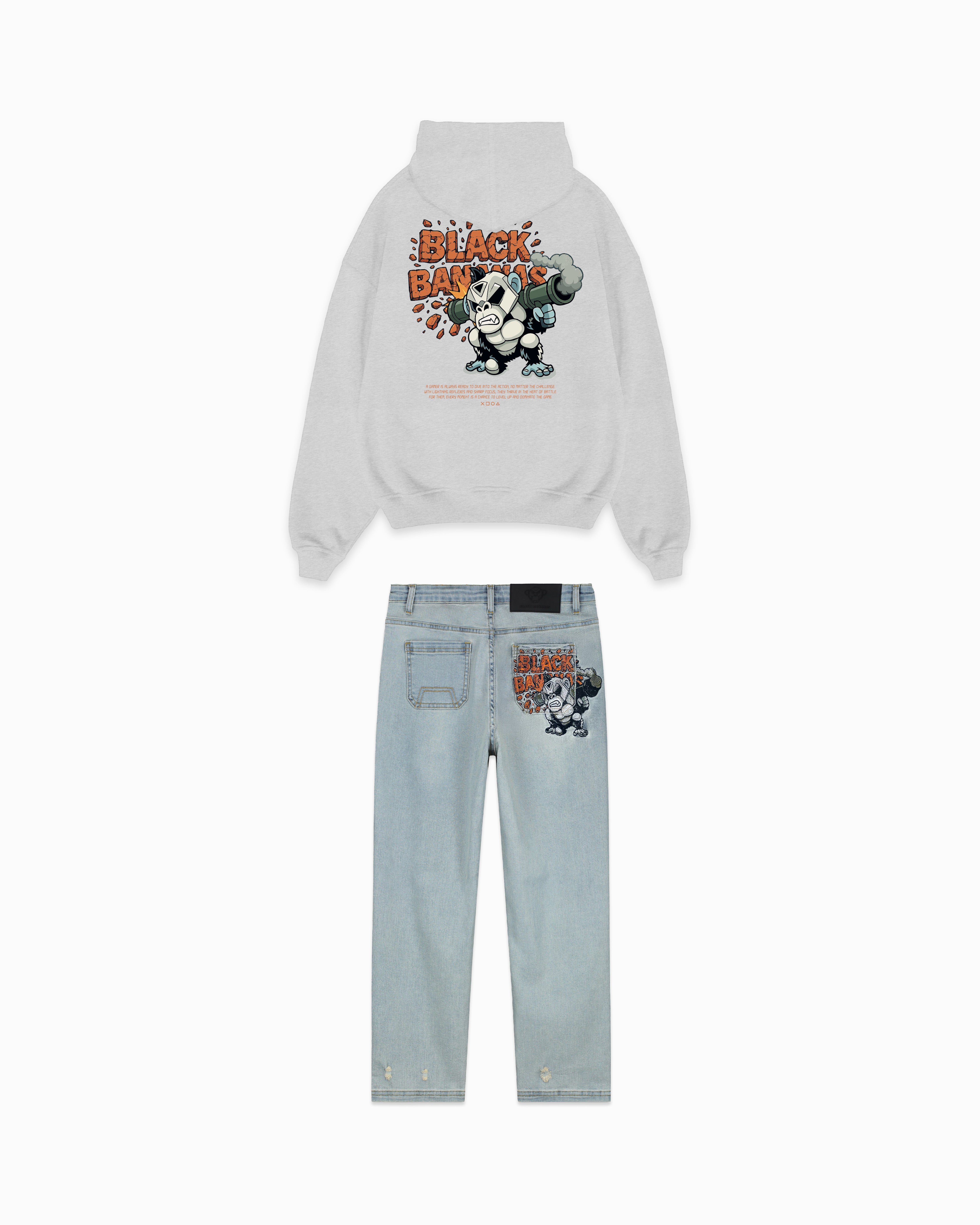 KIDS EXPLODE HOODIE SET | MELANGE GREY