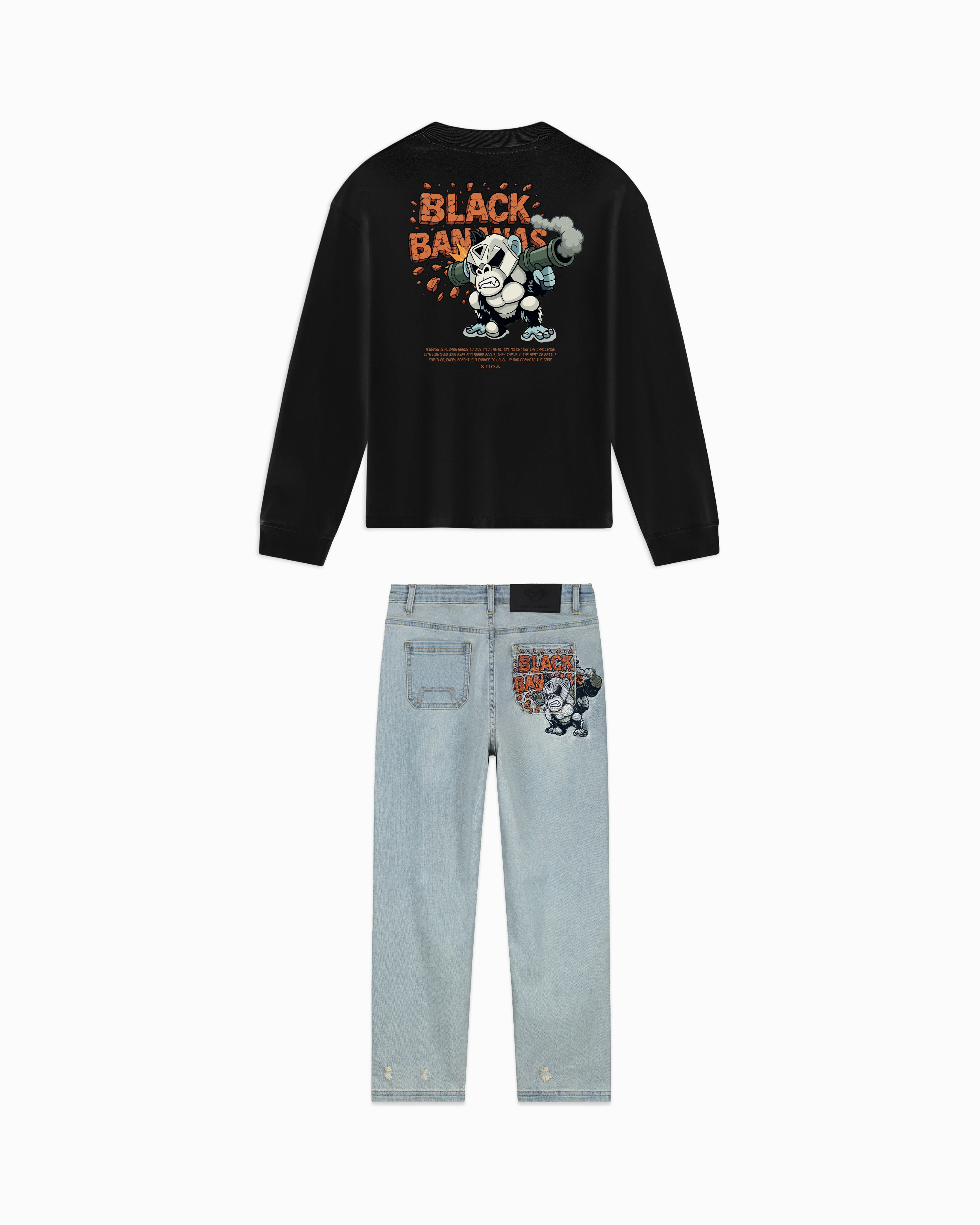 KIDS EXPLODE LONGSLEEVE SET | BLACK