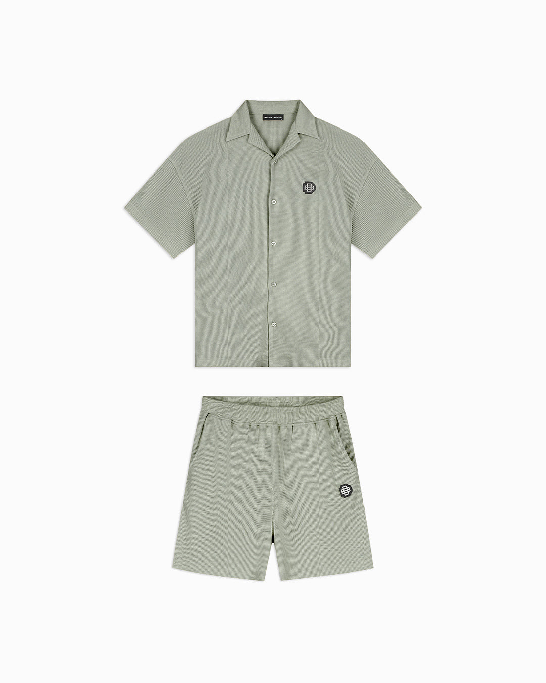 MONOGRAM WAFFLE SHIRT SET | Green