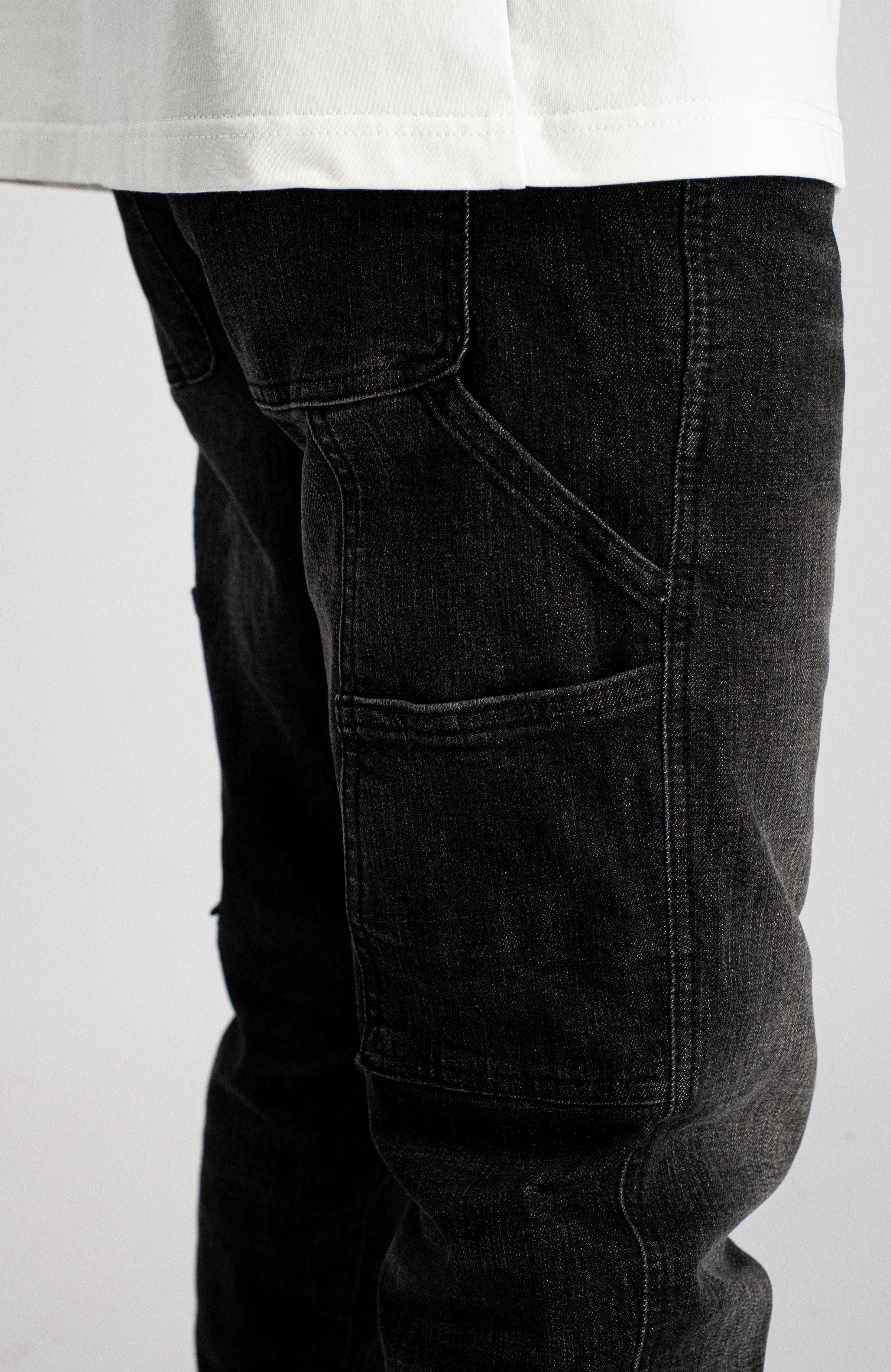 V-2 WORKER DENIM. | Black