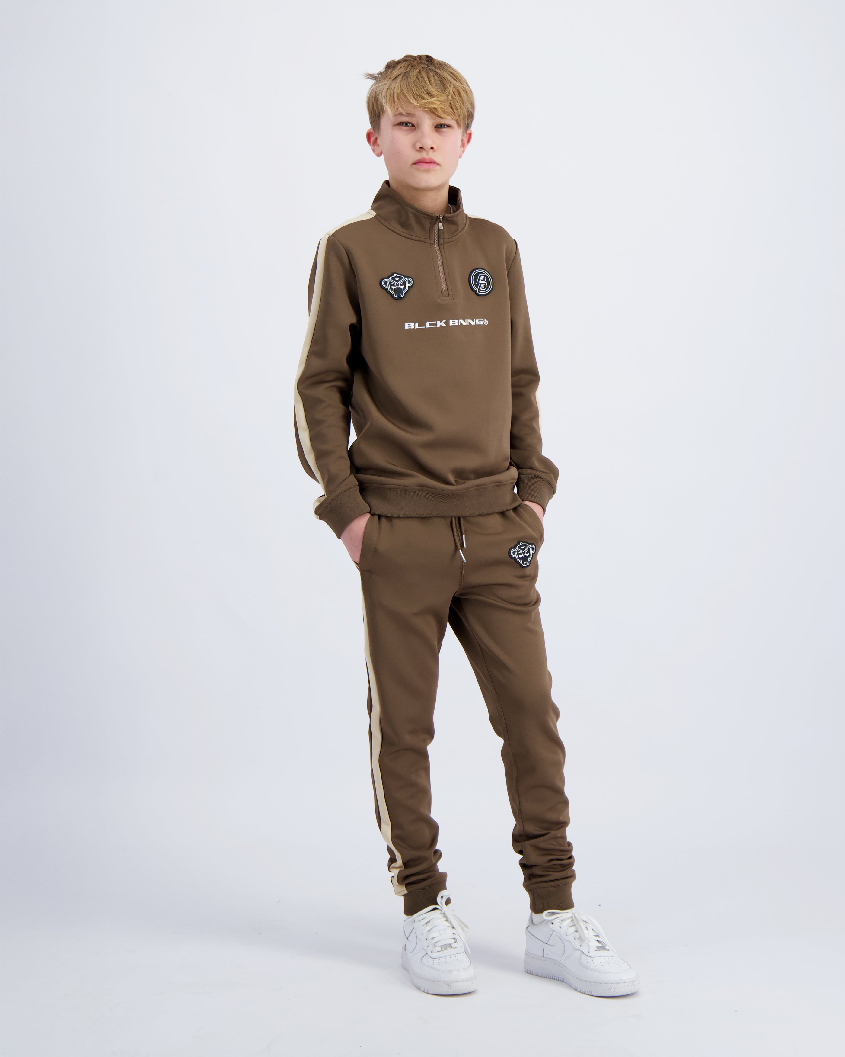 KIDS ZIP-UP TRACKSUIT | Brown