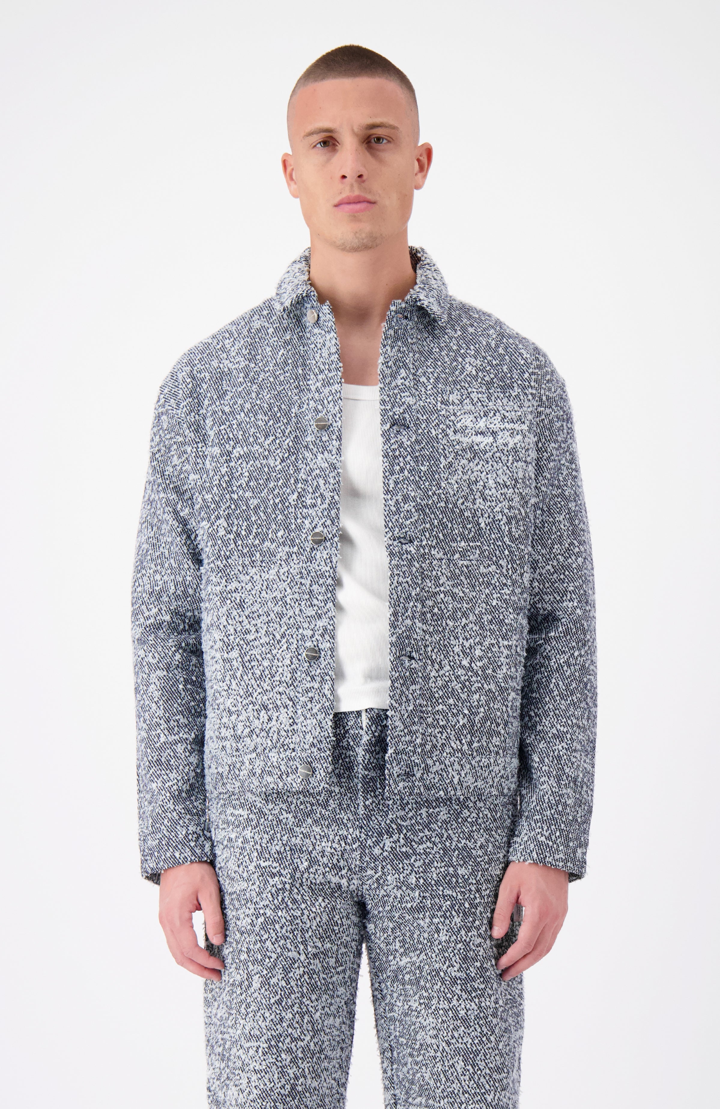 BOUCLE CARPENTER JACKET | Blue