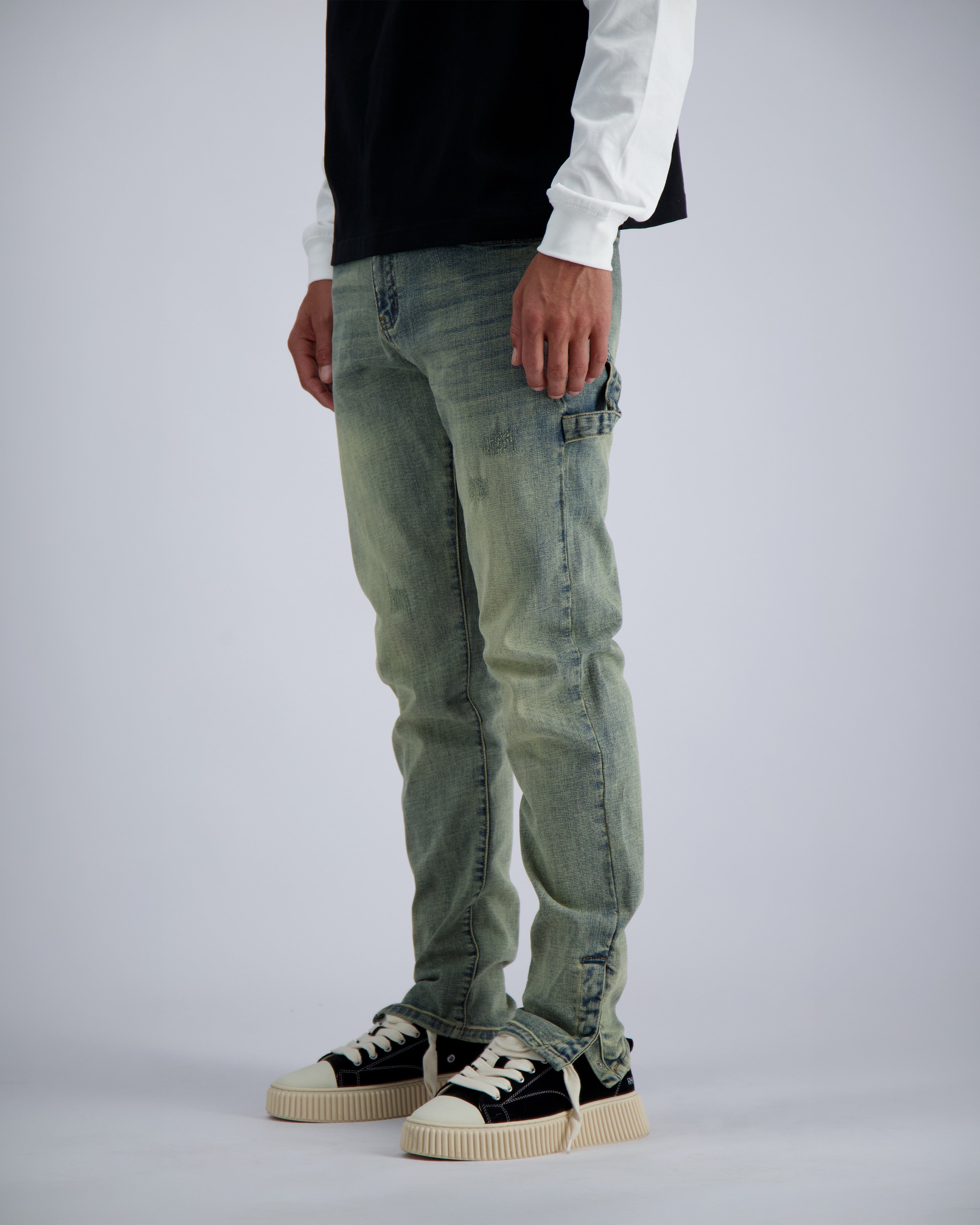 DENIM MET KNOPPEN | Blauw
