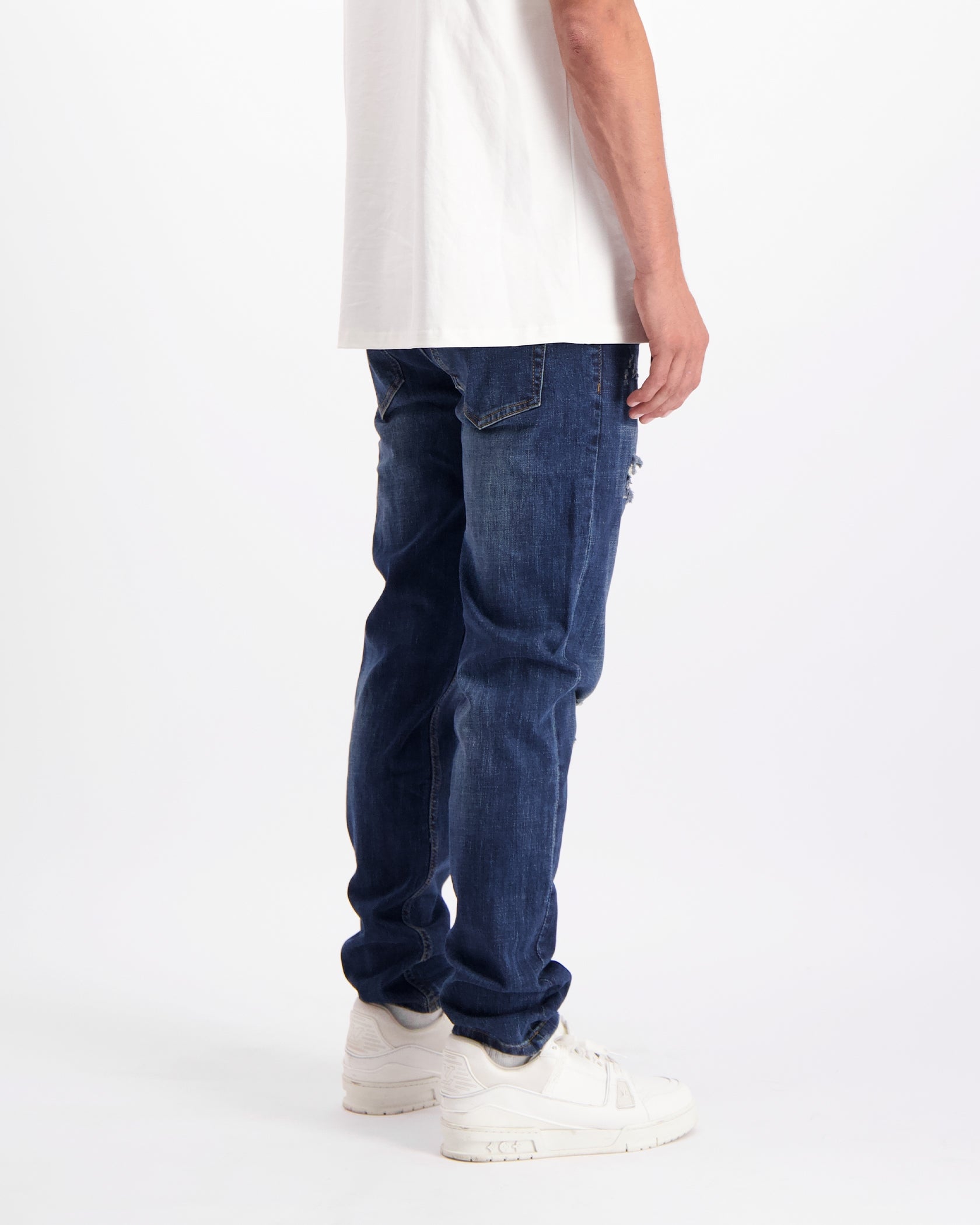 FADED SLIM DENIM | Dark Blue