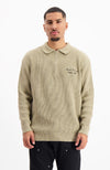 HEAVY KNIT HALF ZIP | Sand