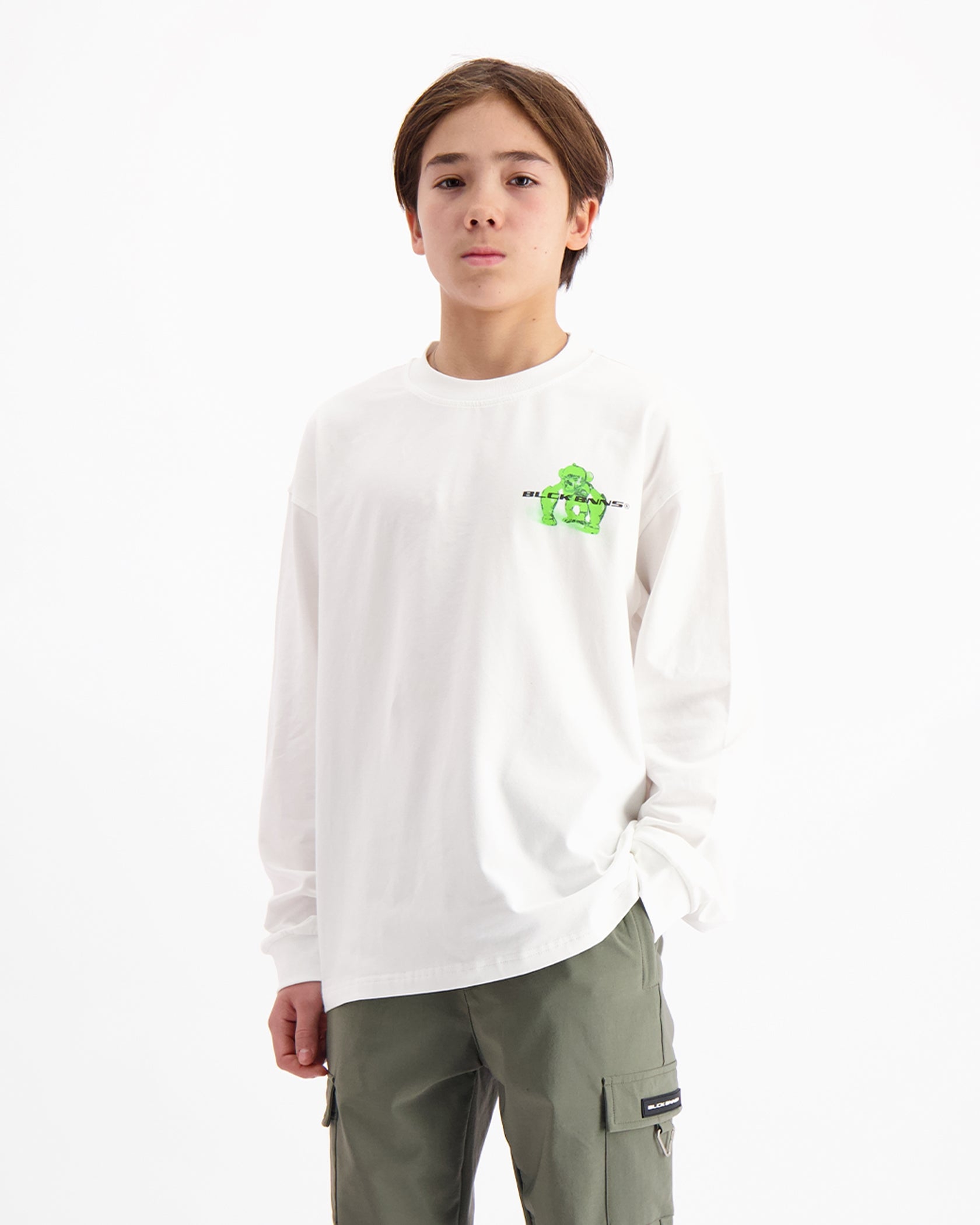 KIDS ACTION FIGURE LONGSLEEVE T-SHIRT | White