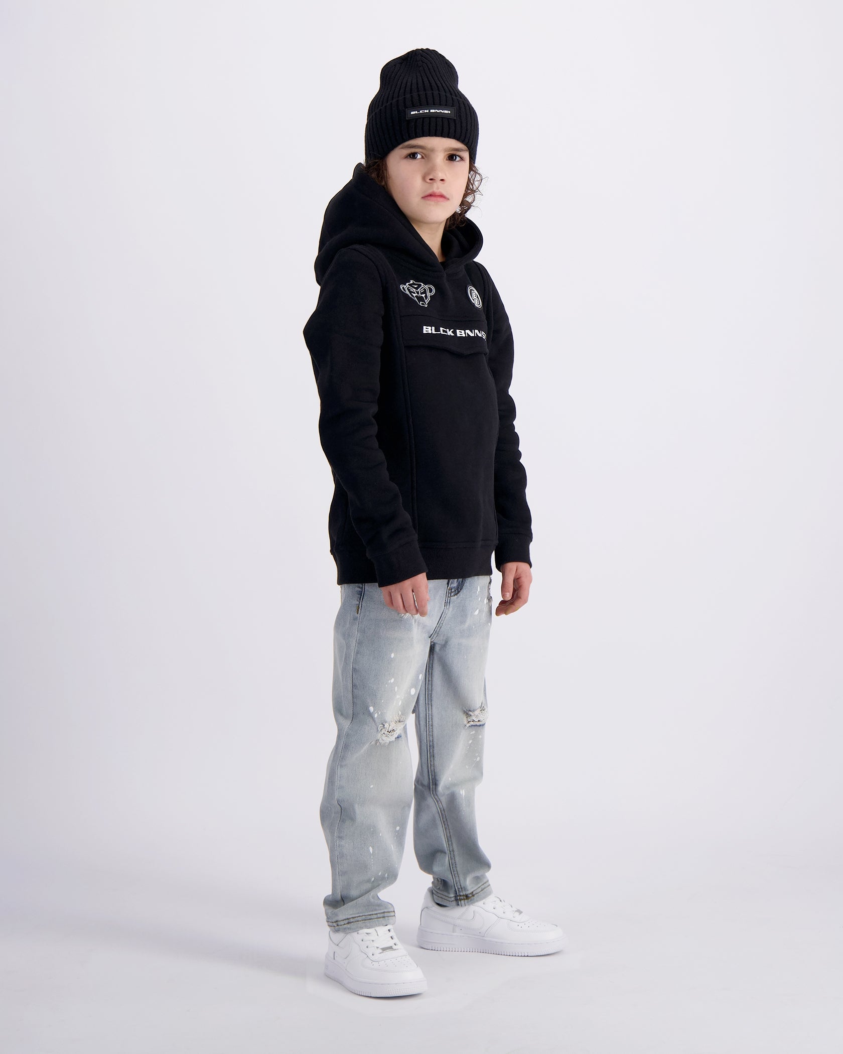 KIDS ANORAK HOODIE | Black
