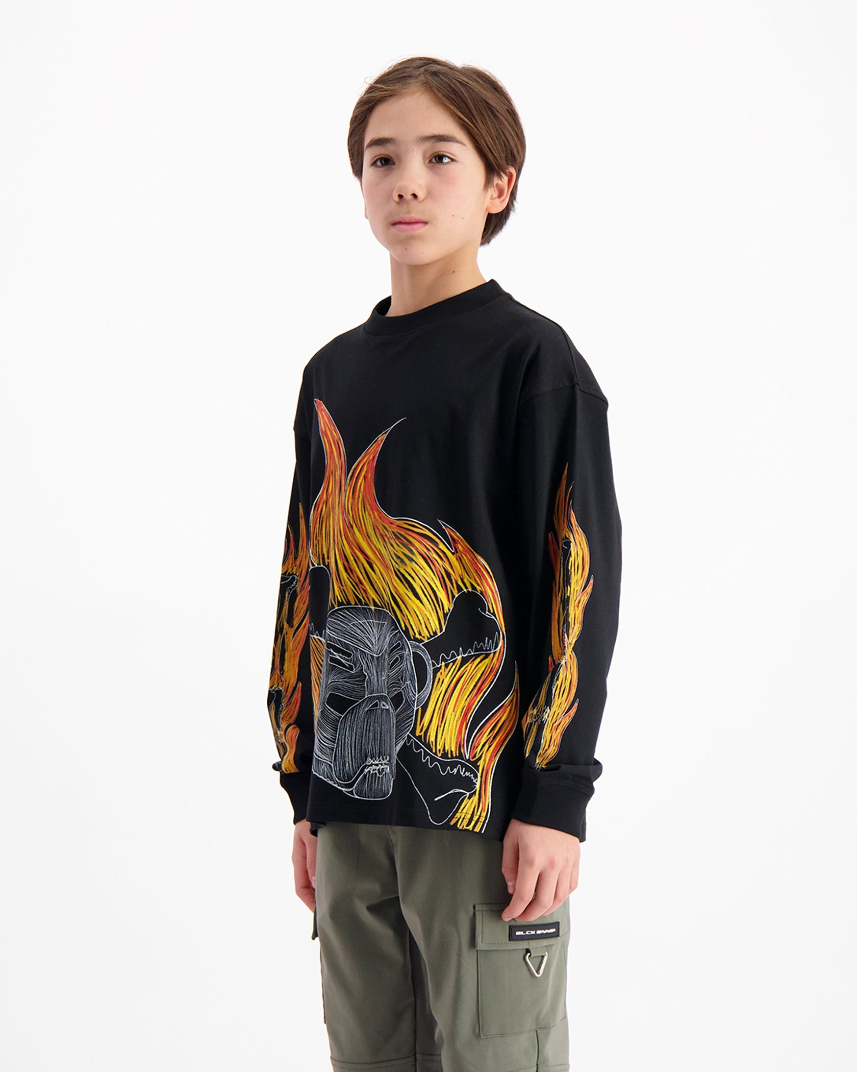 KIDS BLAZE LONGSLEEVE T-SHIRT | Black