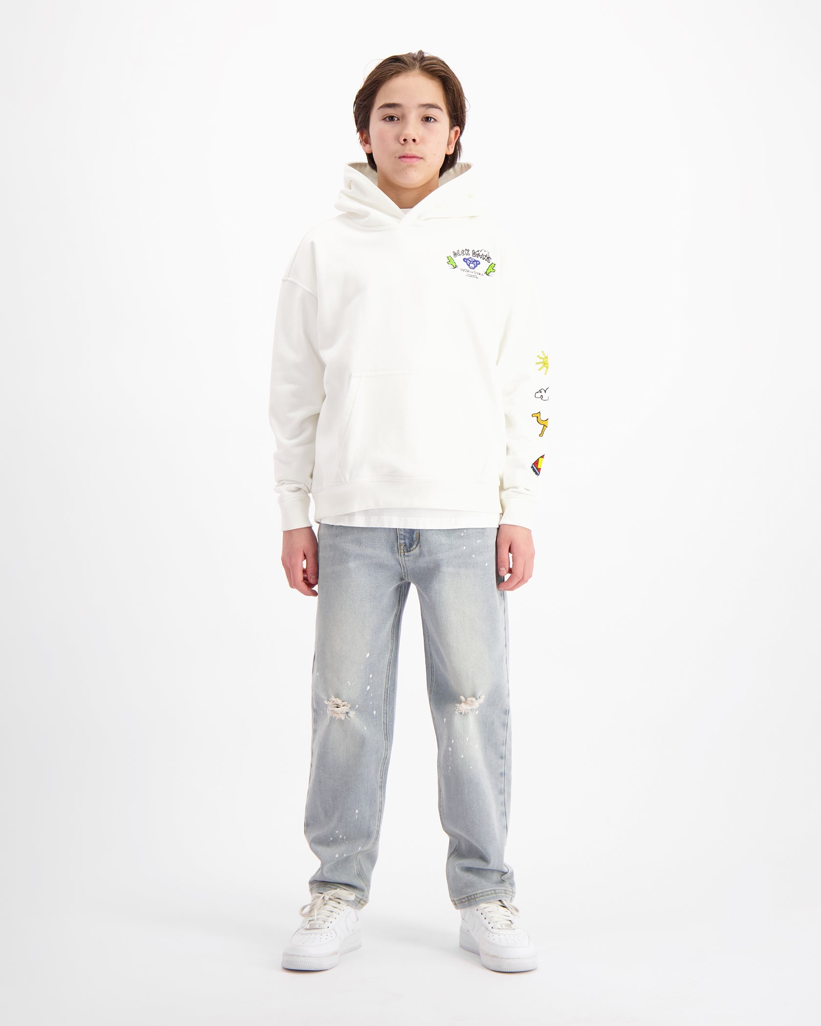 KIDS CRAYON HOODIE | White