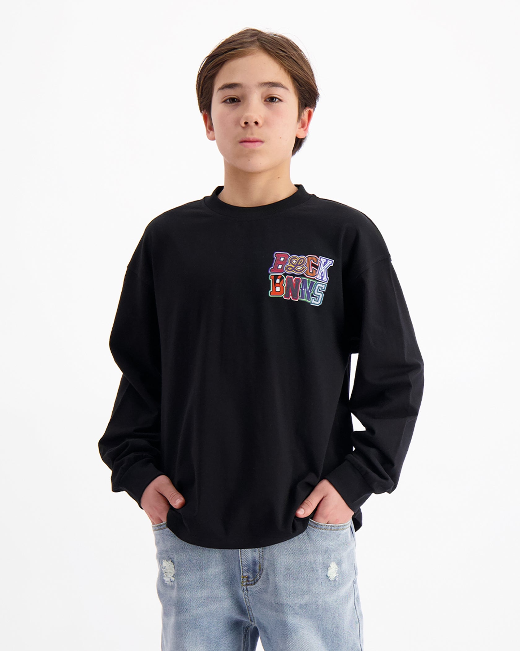 KIDS DRIBBLE LONGSLEEVE T-SHIRT | Black