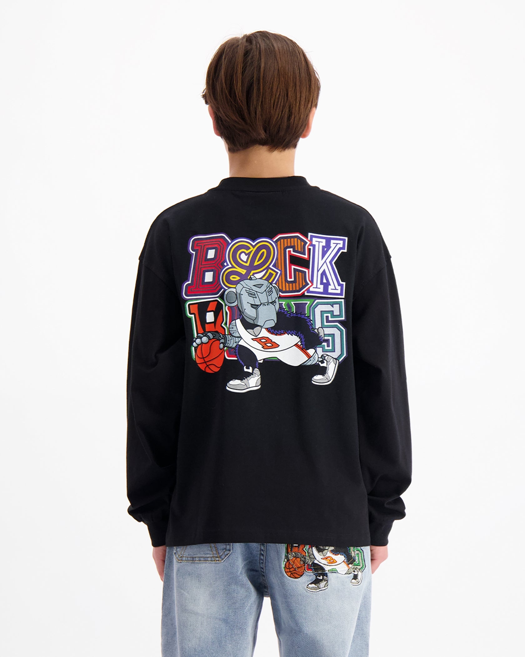 KIDS DRIBBLE LONGSLEEVE T-SHIRT | Black