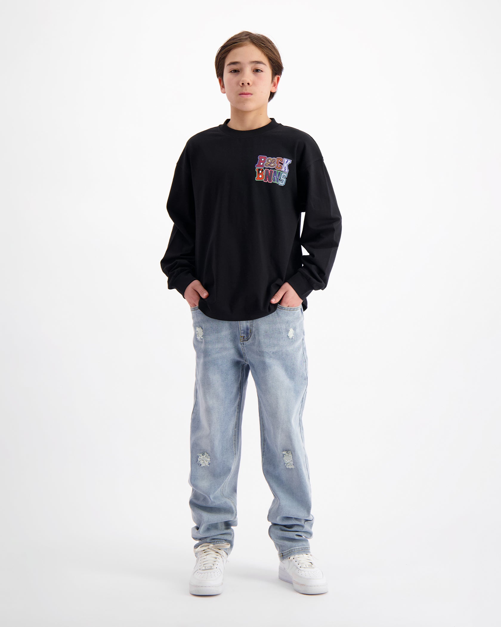 KIDS DRIBBLE LONGSLEEVE SET | Black