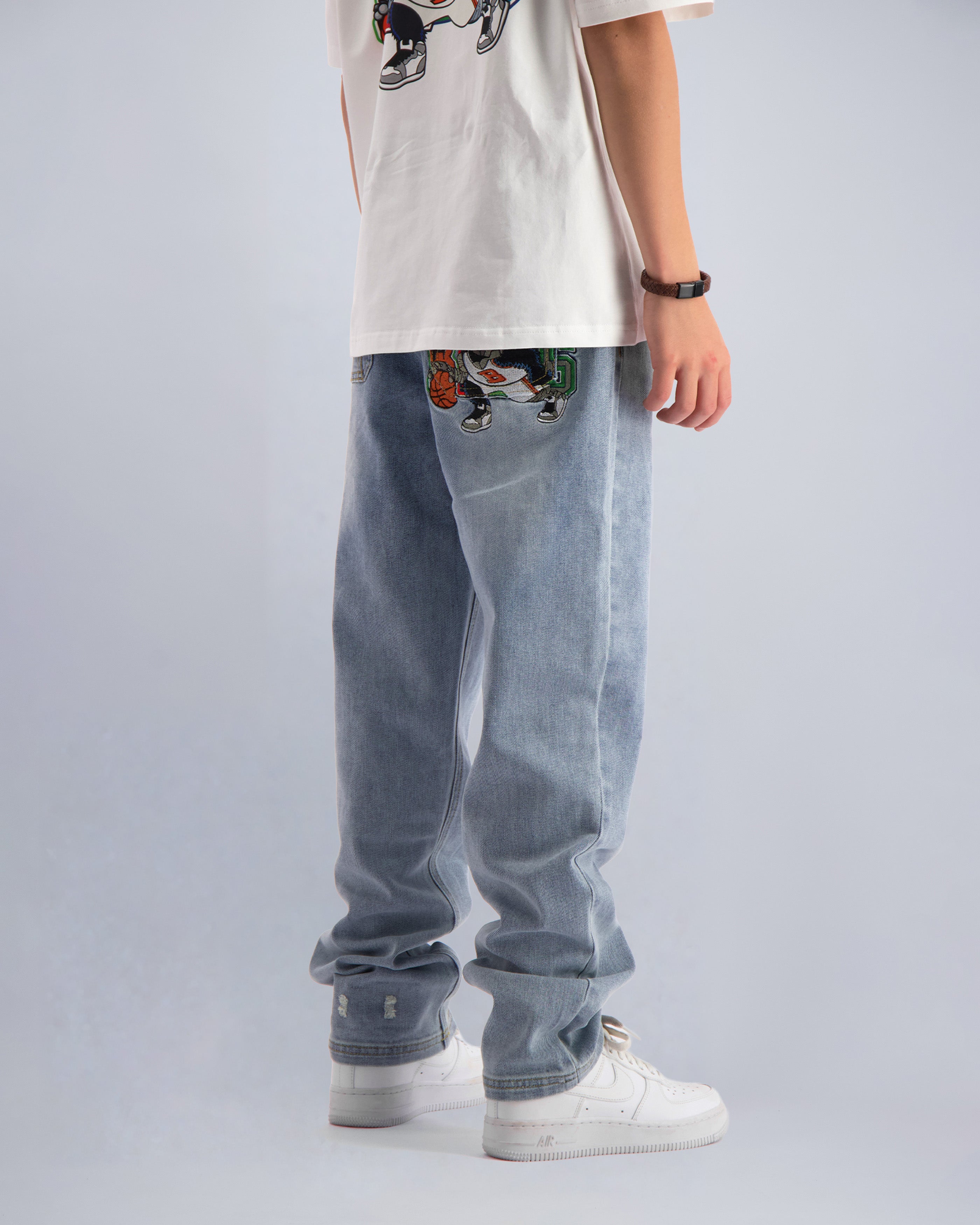 KIDS DRIBBLE STRAIGHT FIT JEANS | Hellblau