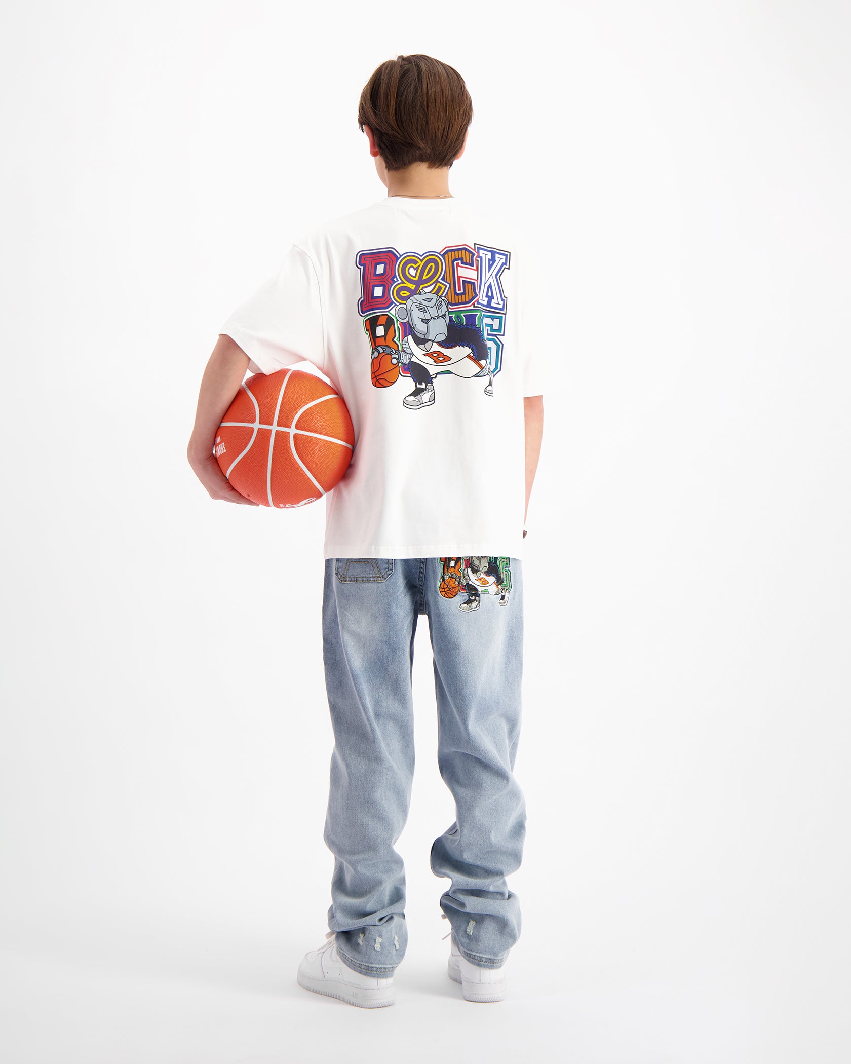 KIDS DRIBBLE T-SHIRT SET | White