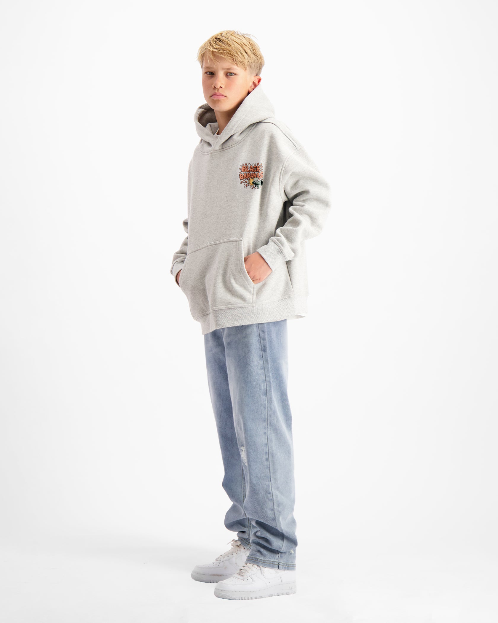 KIDS EXPLODE HOODIE | Melange Grey