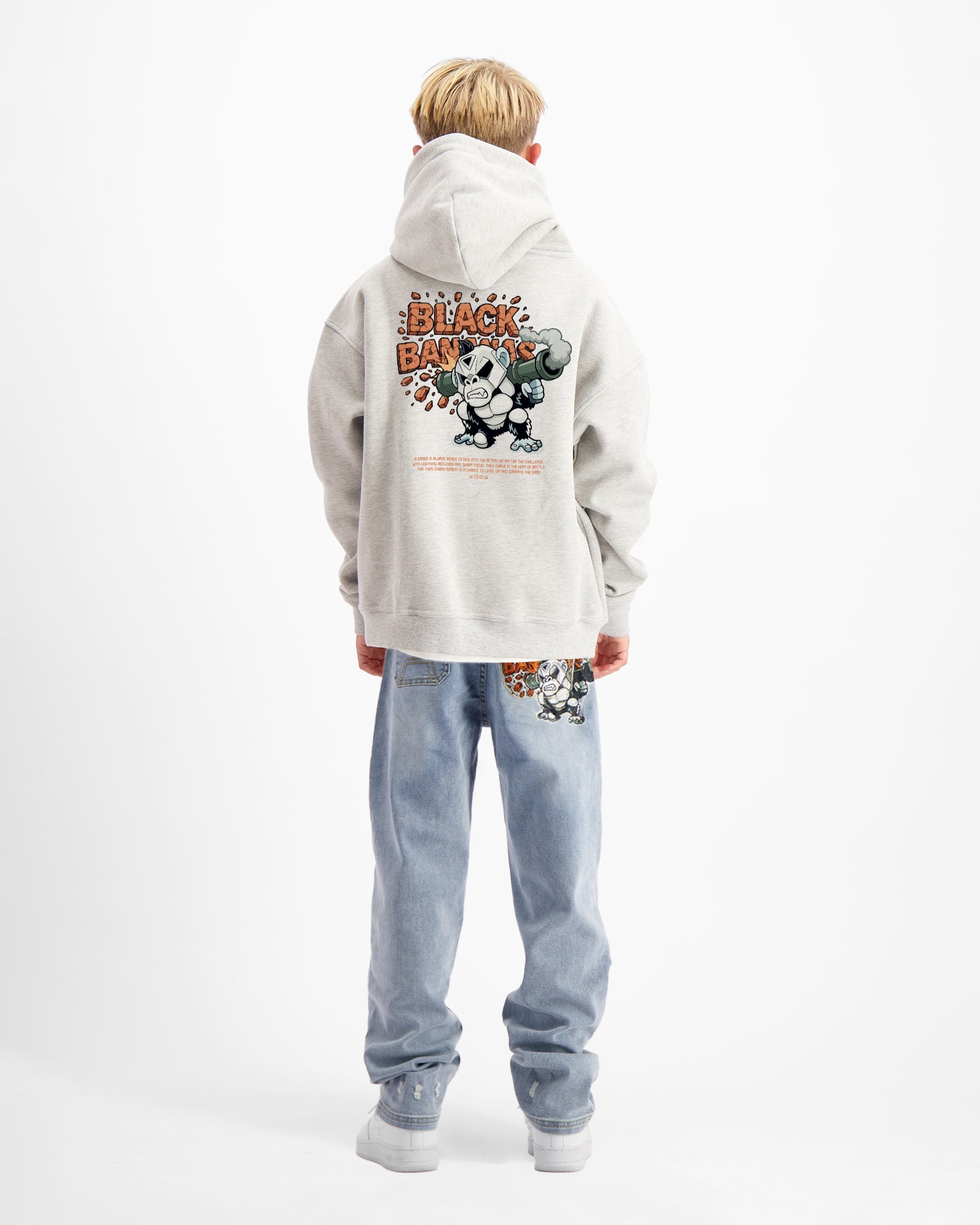 KIDS EXPLODE HOODIE | Melange Grey