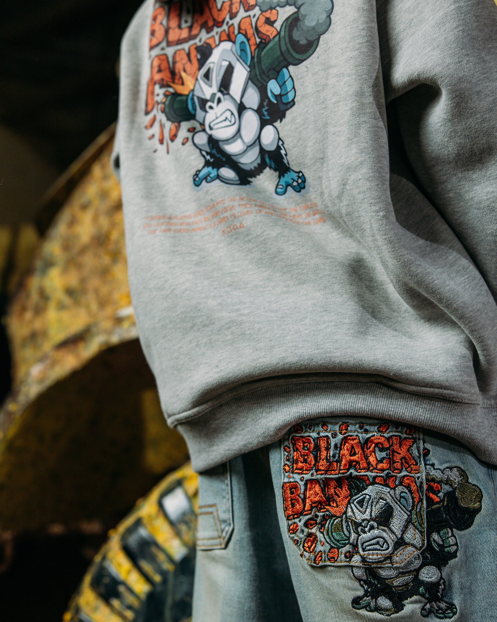 KIDS EXPLODE HOODIE | Melange Grey