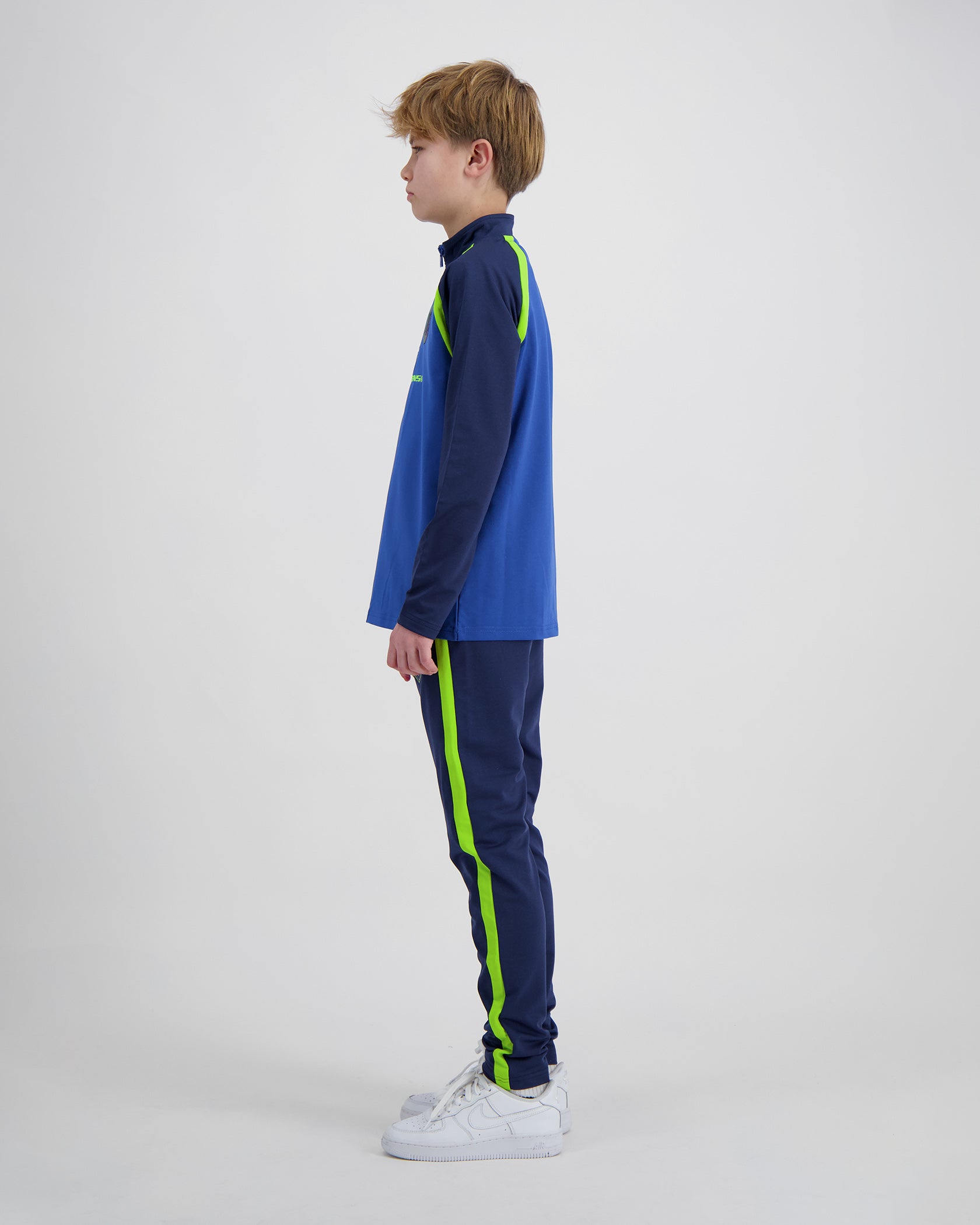 KIDS FOOTBALL TRACKSUIT | Navy/Lime