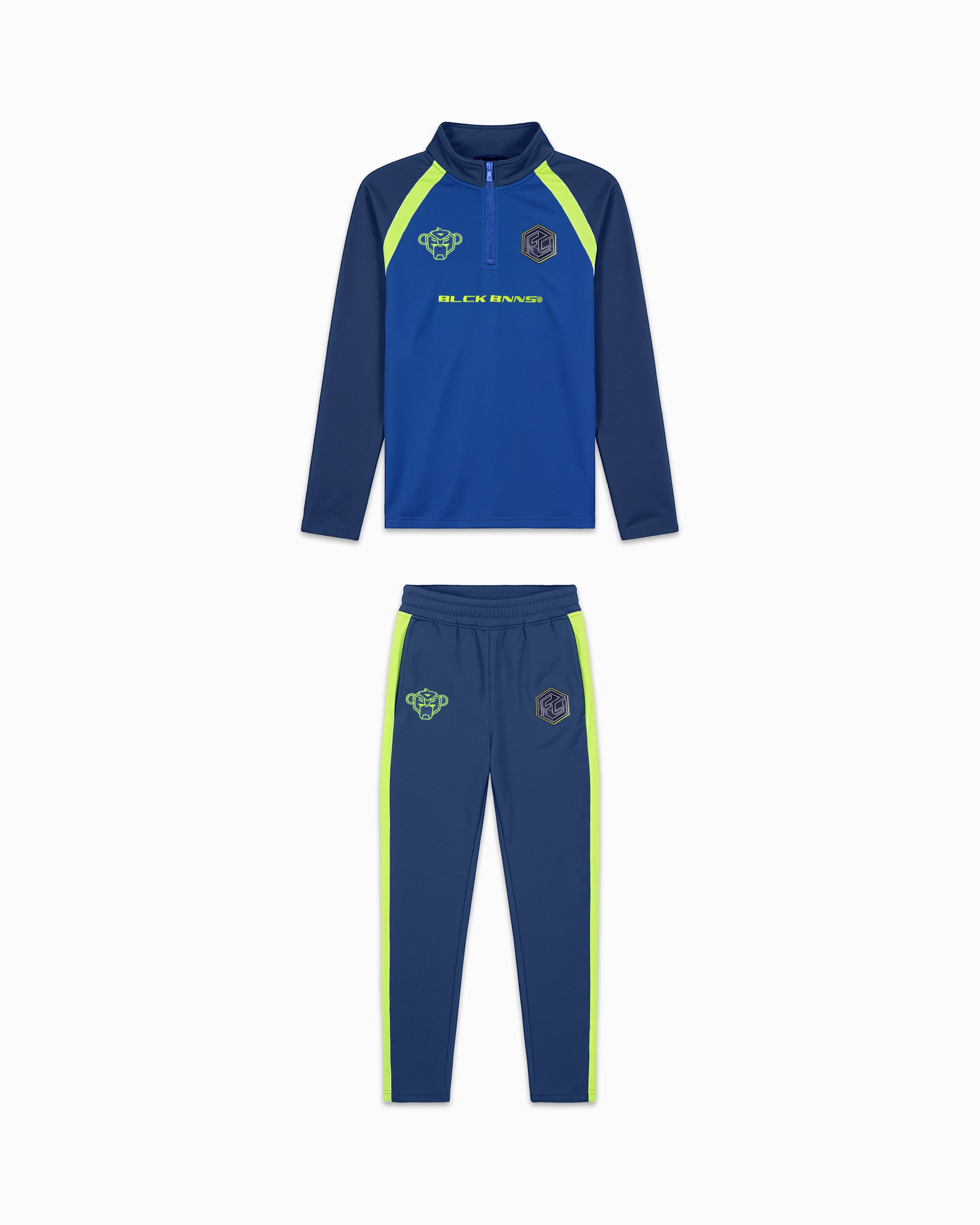 KIDS FOOTBALL TRACKSUIT | Navy/Lime