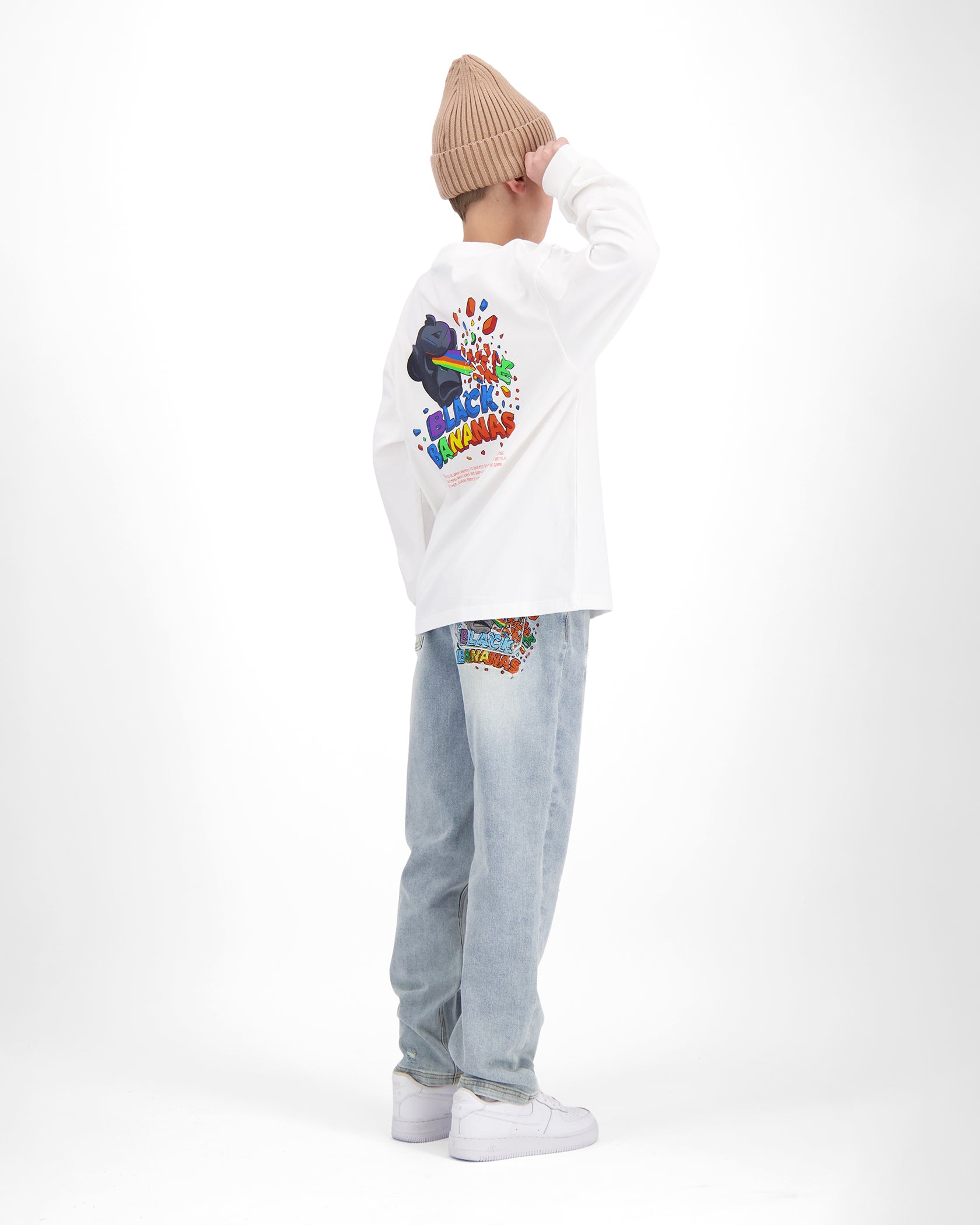 KIDS LASER LONGSLEEVE SET | White